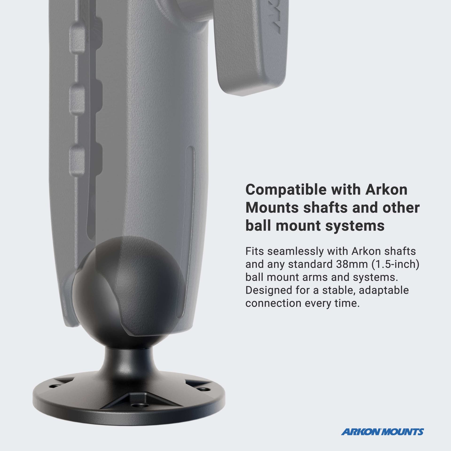Arkon Circular 38mm (1.5 inch) Ball to 4-Hole AMPS Adapter - Image 5