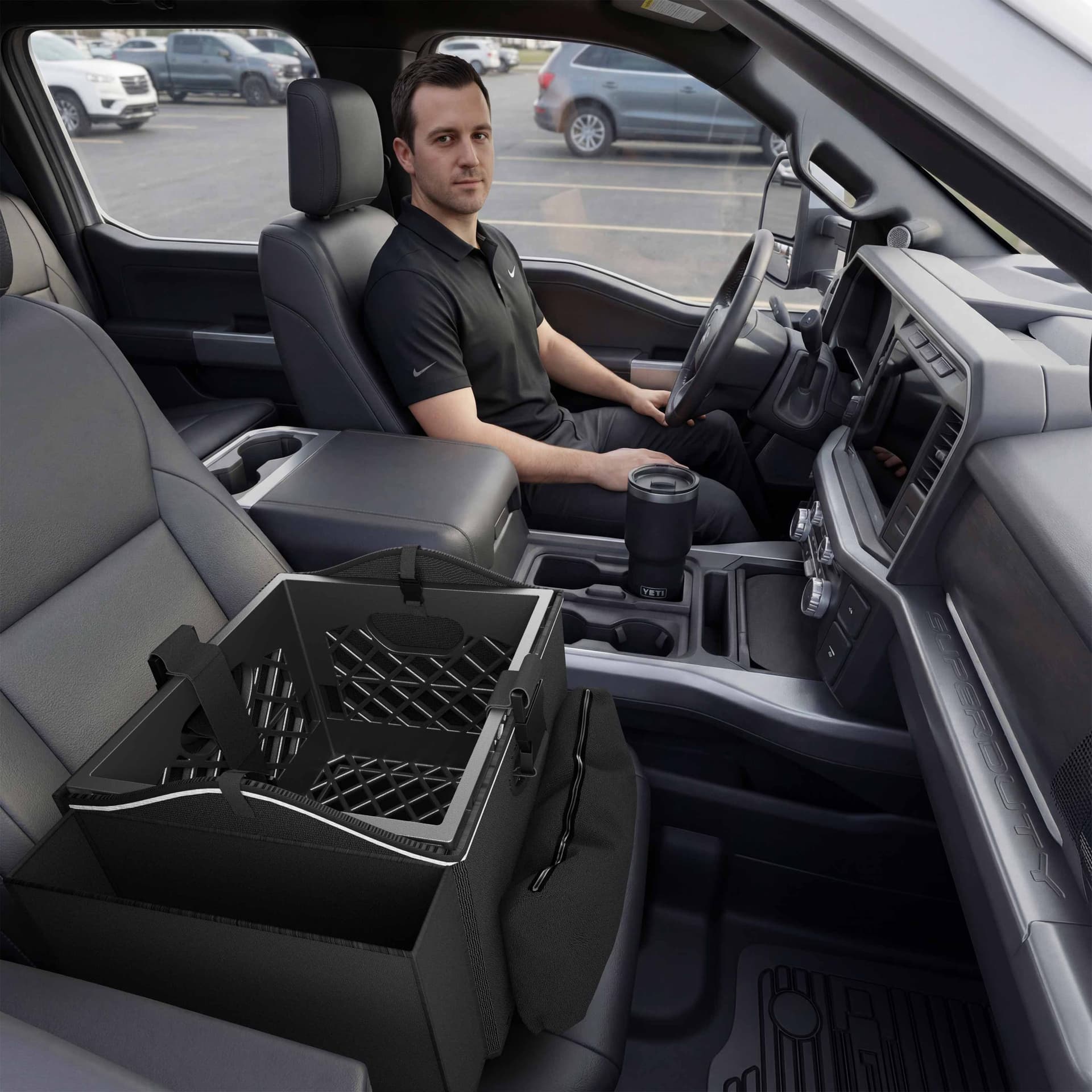 Arkon Portable Crate Workstation with Apron Organizer – Choose Your Mounting Setup - Base Only