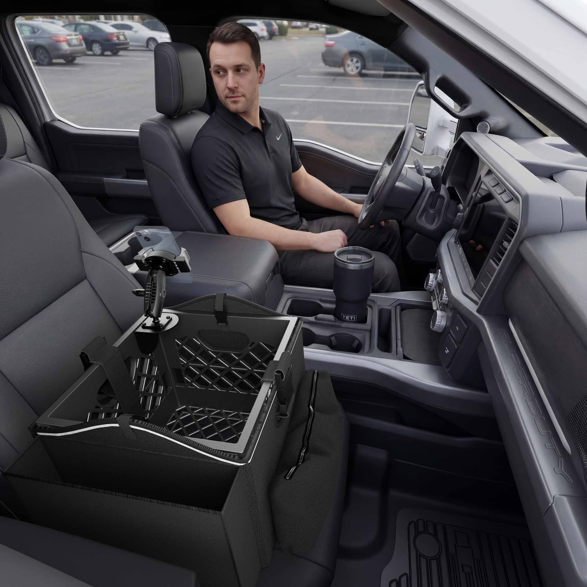 Arkon Portable Crate Workstation with Apron Organizer – Choose Your Mounting Setup - Base Only