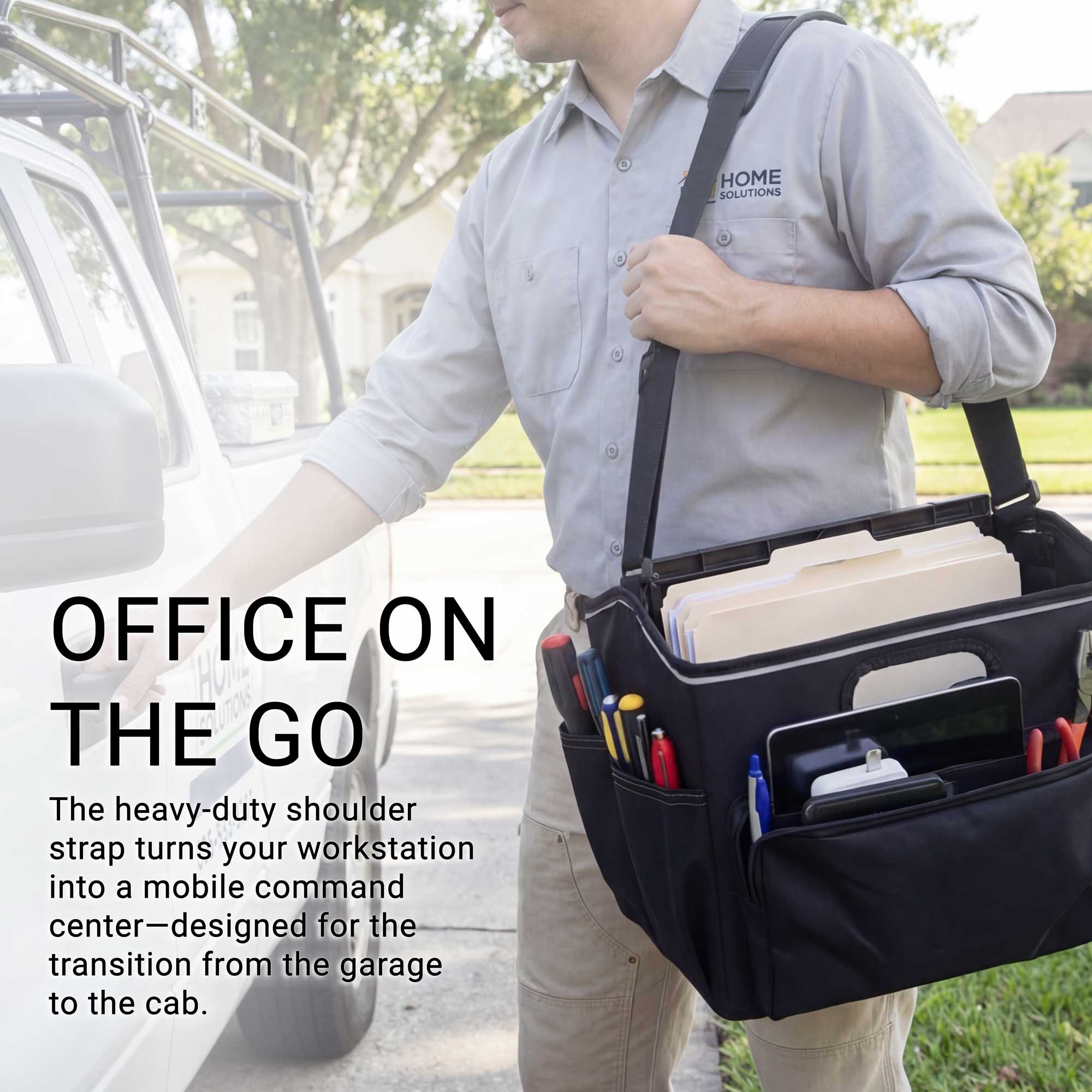 Arkon Portable Crate Workstation with Apron Organizer – Choose Your Mounting Setup - Base Only