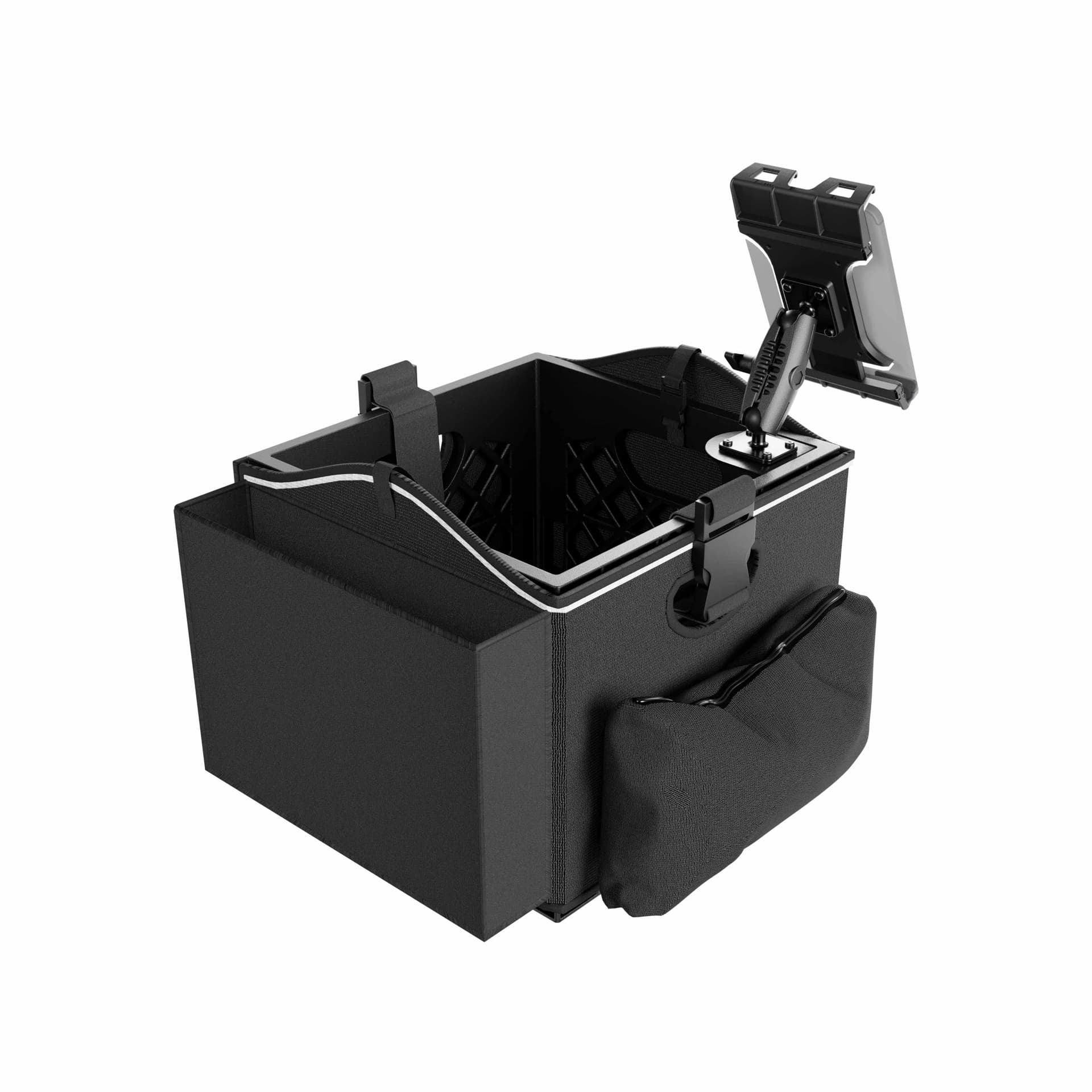 Arkon Portable Crate Workstation with Apron Organizer – Choose Your Mounting Setup - Phone Mount + Base