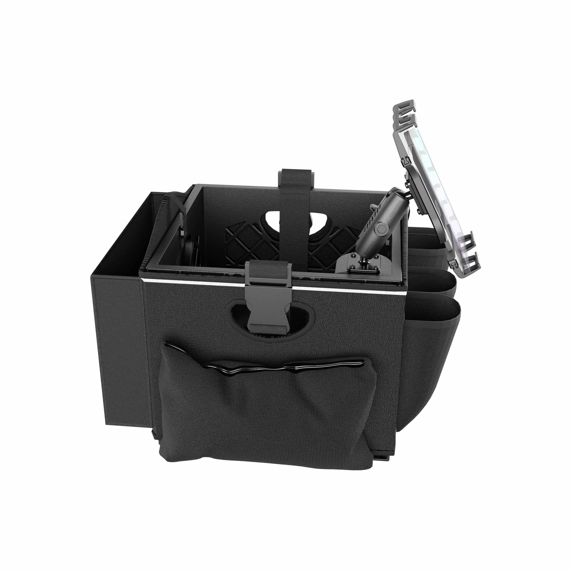 Arkon Portable Crate Workstation with Apron Organizer – Choose Your Mounting Setup - Phone Mount + Base