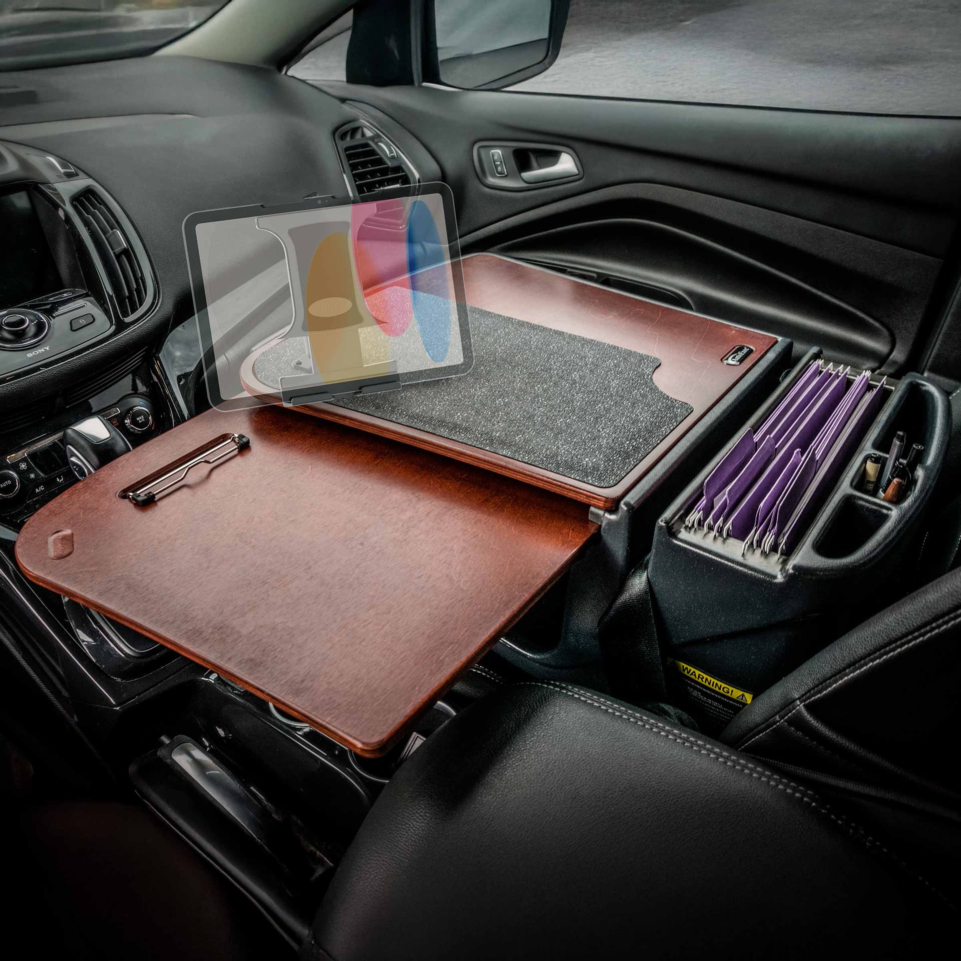 Arkon AutoExec GripMaster Car Desk with Slim-Grip® Ultra Pro Drill-Base Mount - Image 16
