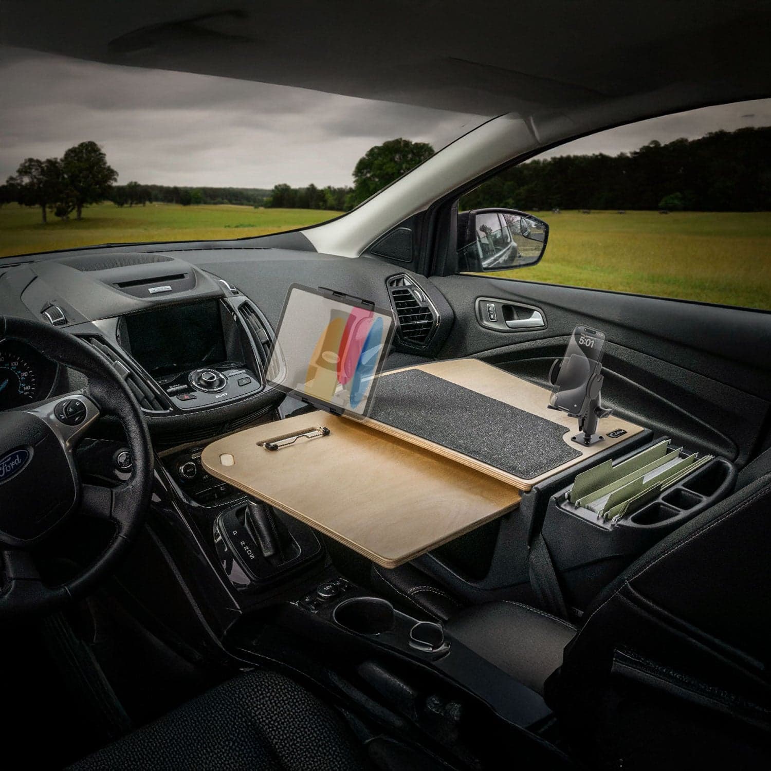 Arkon AutoExec GripMaster Car Desk with Mega Grip™ and Slim-Grip® Ultra Pro Drill-Base Mounts - Image 3