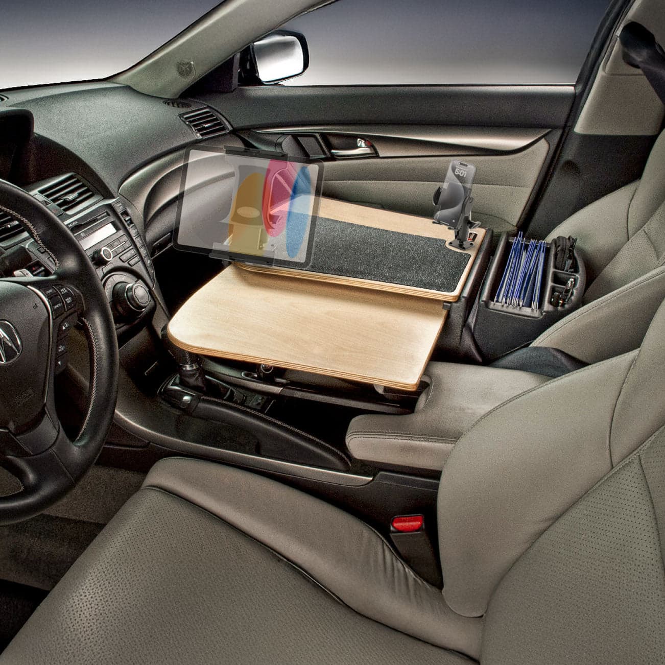 Arkon AutoExec GripMaster Car Desk with Mega Grip™ and Slim-Grip® Ultra Pro Drill-Base Mounts - Image 4