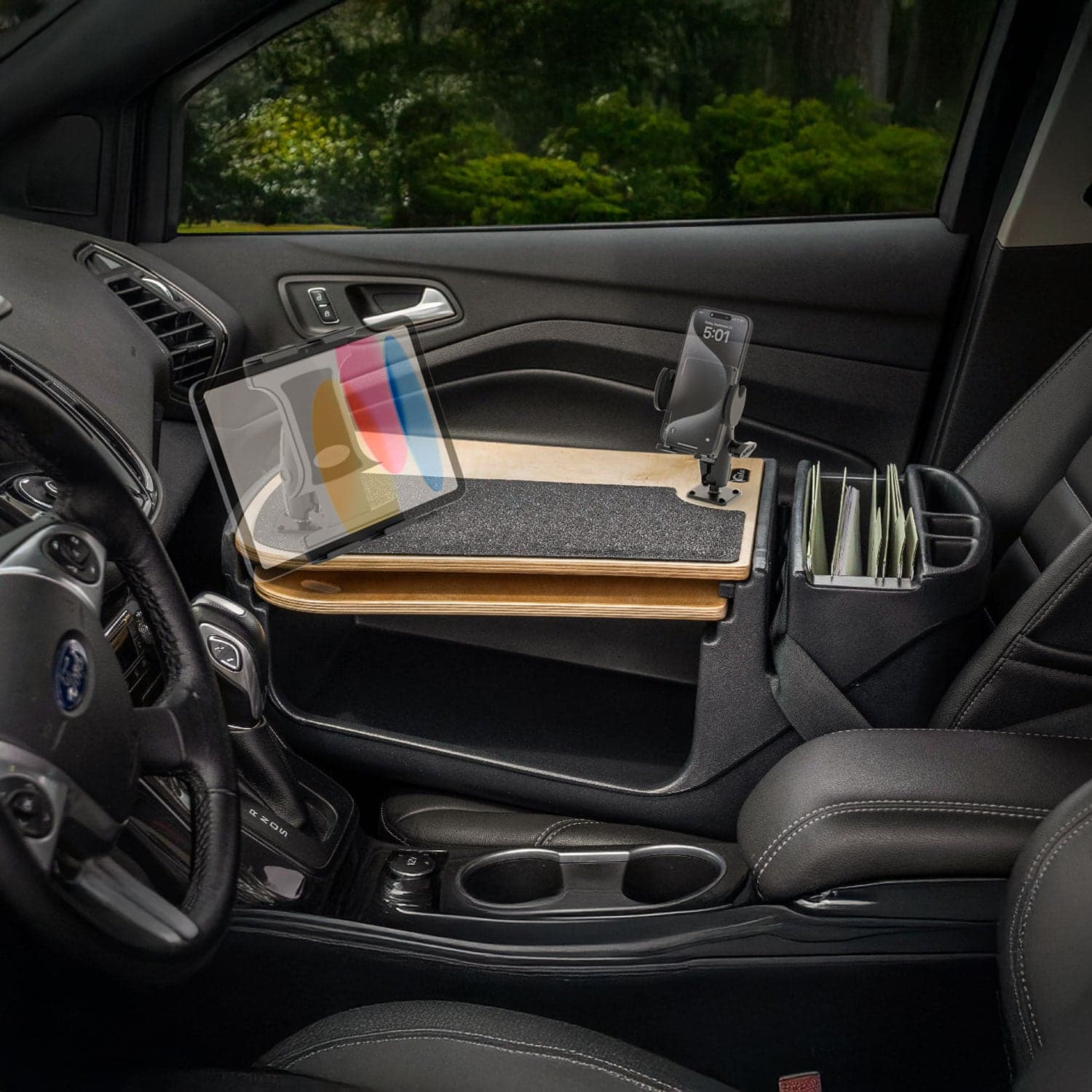Arkon AutoExec GripMaster Car Desk with Mega Grip™ and Slim-Grip® Ultra Pro Drill-Base Mounts - Image 2