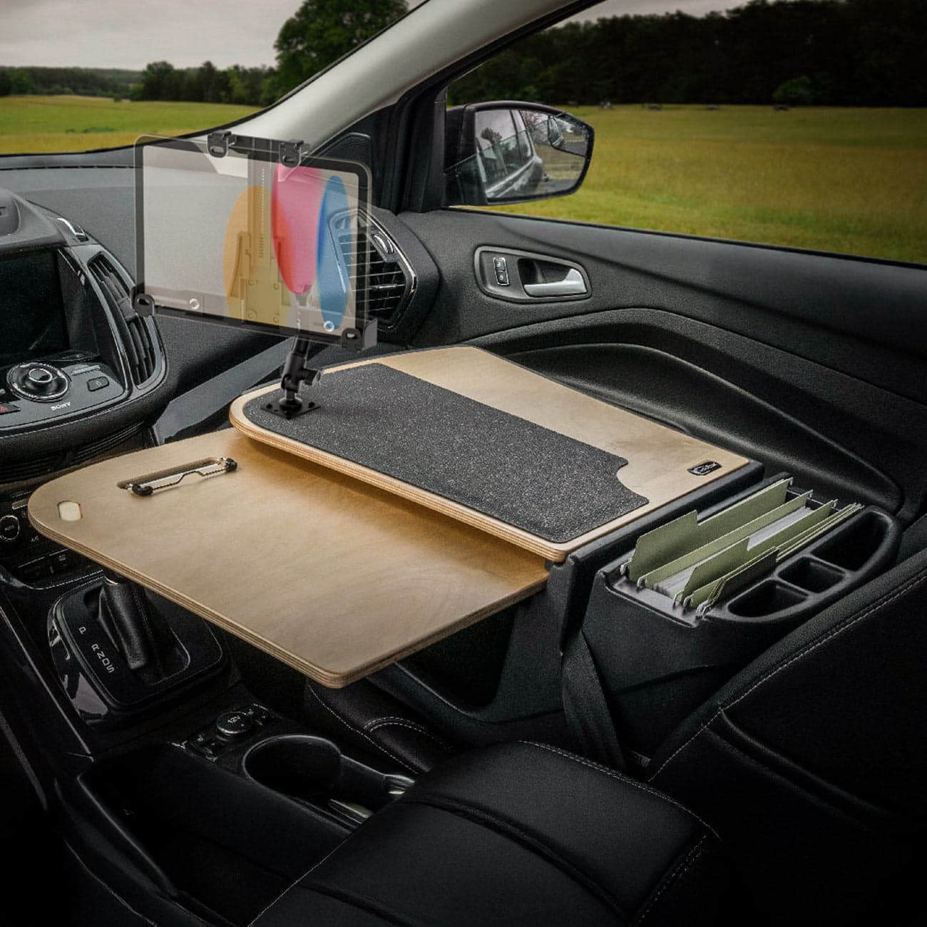Arkon AutoExec GripMaster Car Desk with LockVise™ Locking Tablet Holder and Multi-Angle Mount - Image 3