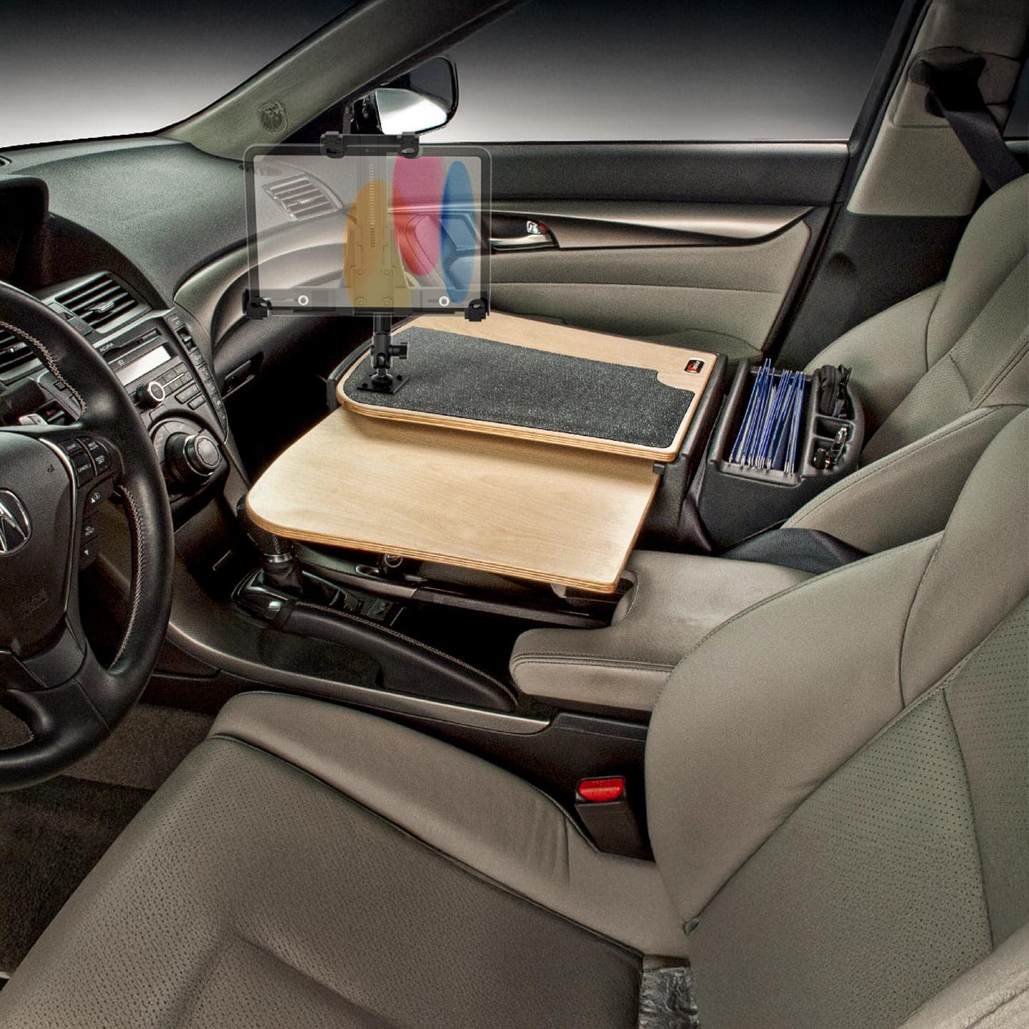 Arkon AutoExec GripMaster Car Desk with LockVise™ Locking Tablet Holder and Multi-Angle Mount - Image 4
