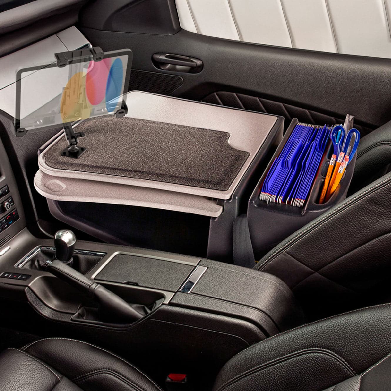 Arkon AutoExec GripMaster Car Desk with LockVise™ Locking Tablet Holder and Multi-Angle Mount - Image 8