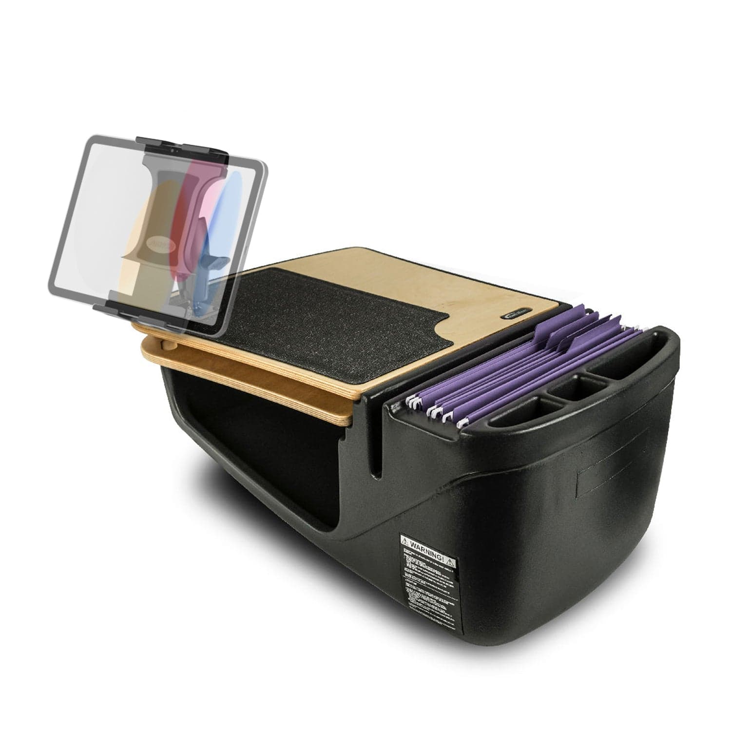 AutoExec GripMaster Car Desk with Slim-Grip® Ultra Pro Drill-Base Mount - Mahogany