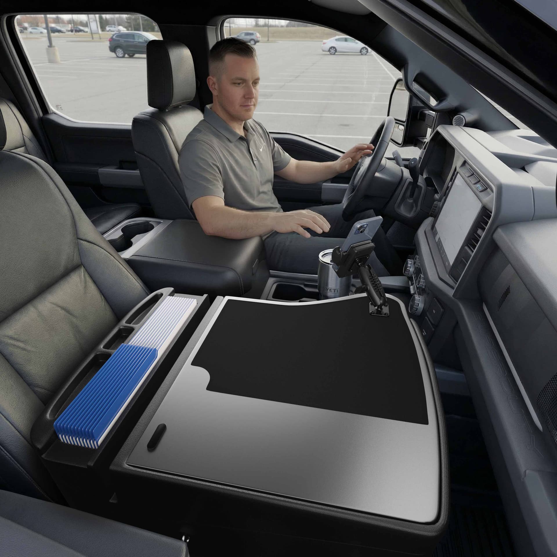 Arkon GripMaster Efficiency Car Desk with Mega Grip™ Drill-Base Mount - Image 12