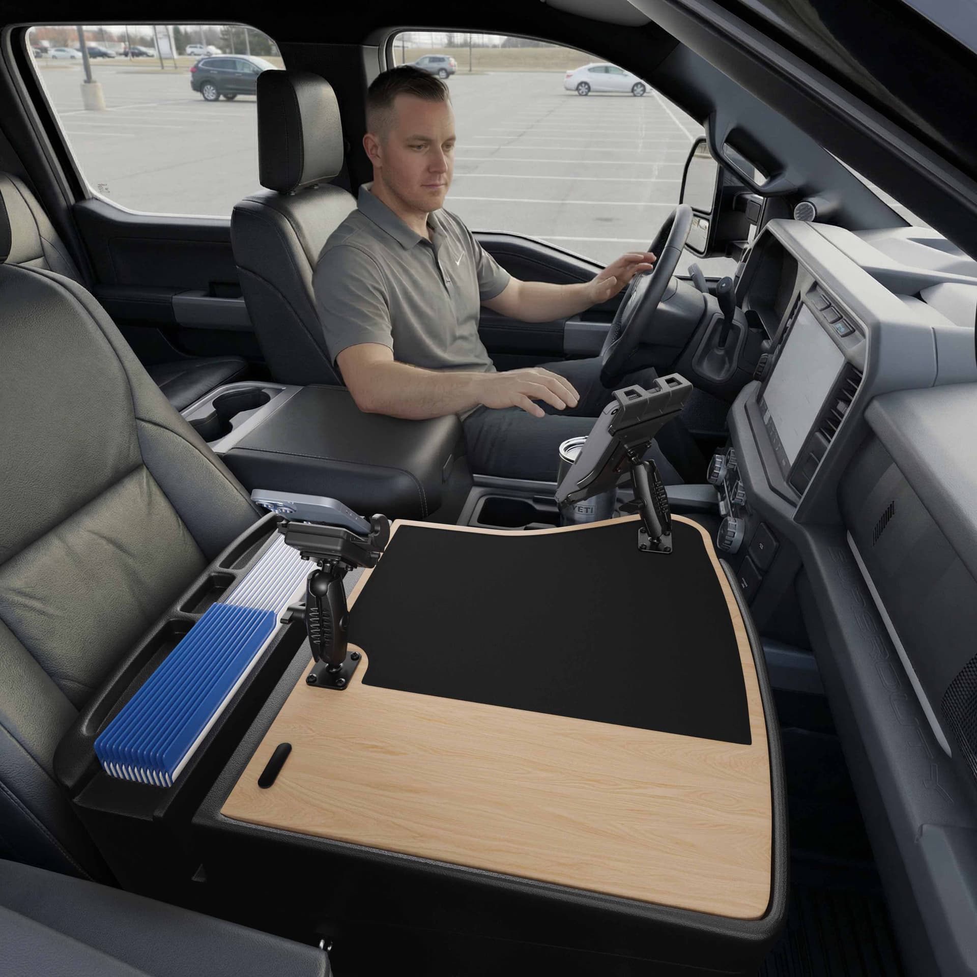 Arkon AutoExec GripMaster Efficiency Car Desk with Mega Grip™ and Slim-Grip® Ultra Pro Drill-Base Mounts - Image 6