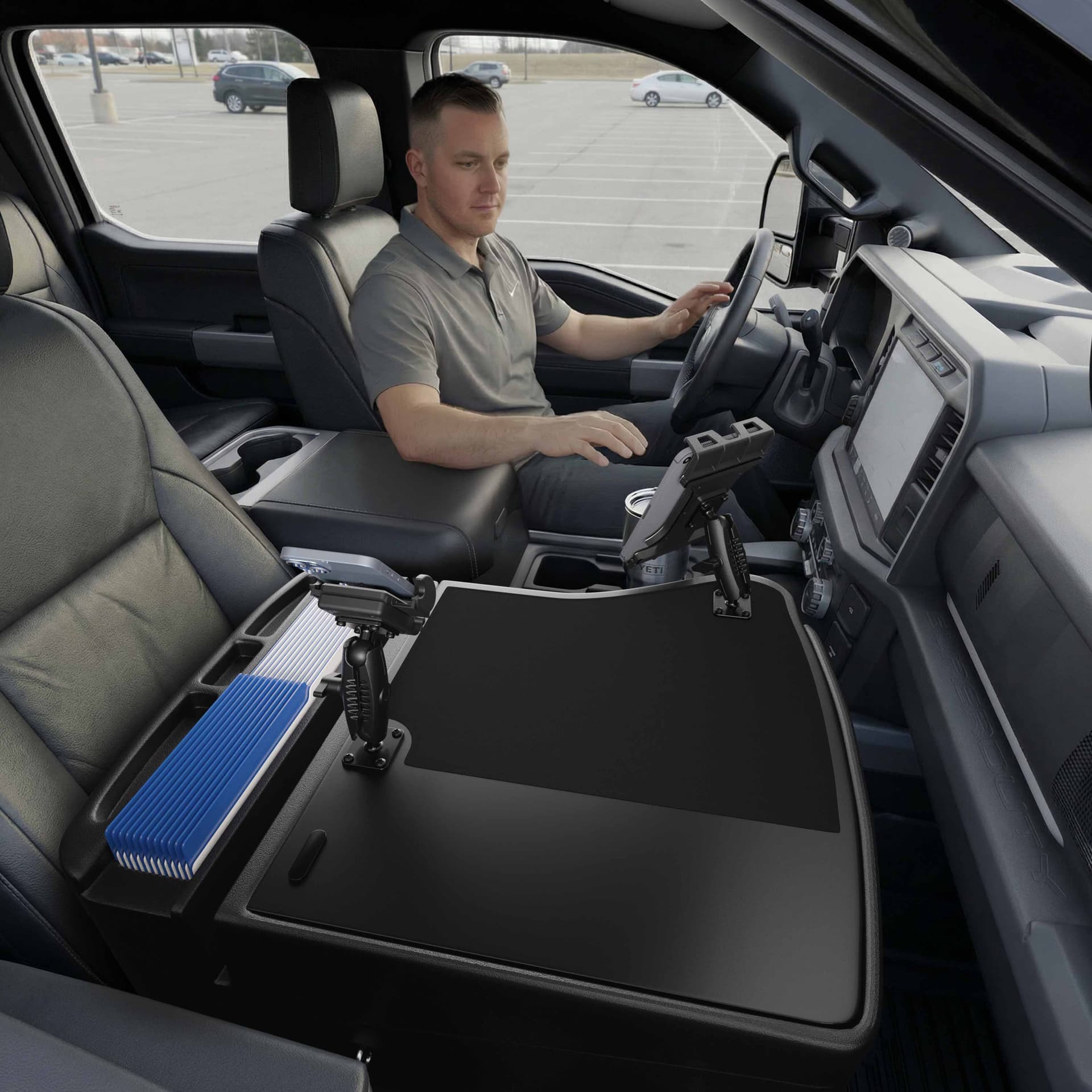 Arkon AutoExec GripMaster Efficiency Car Desk with Mega Grip™ and Slim-Grip® Ultra Pro Drill-Base Mounts - Image 18