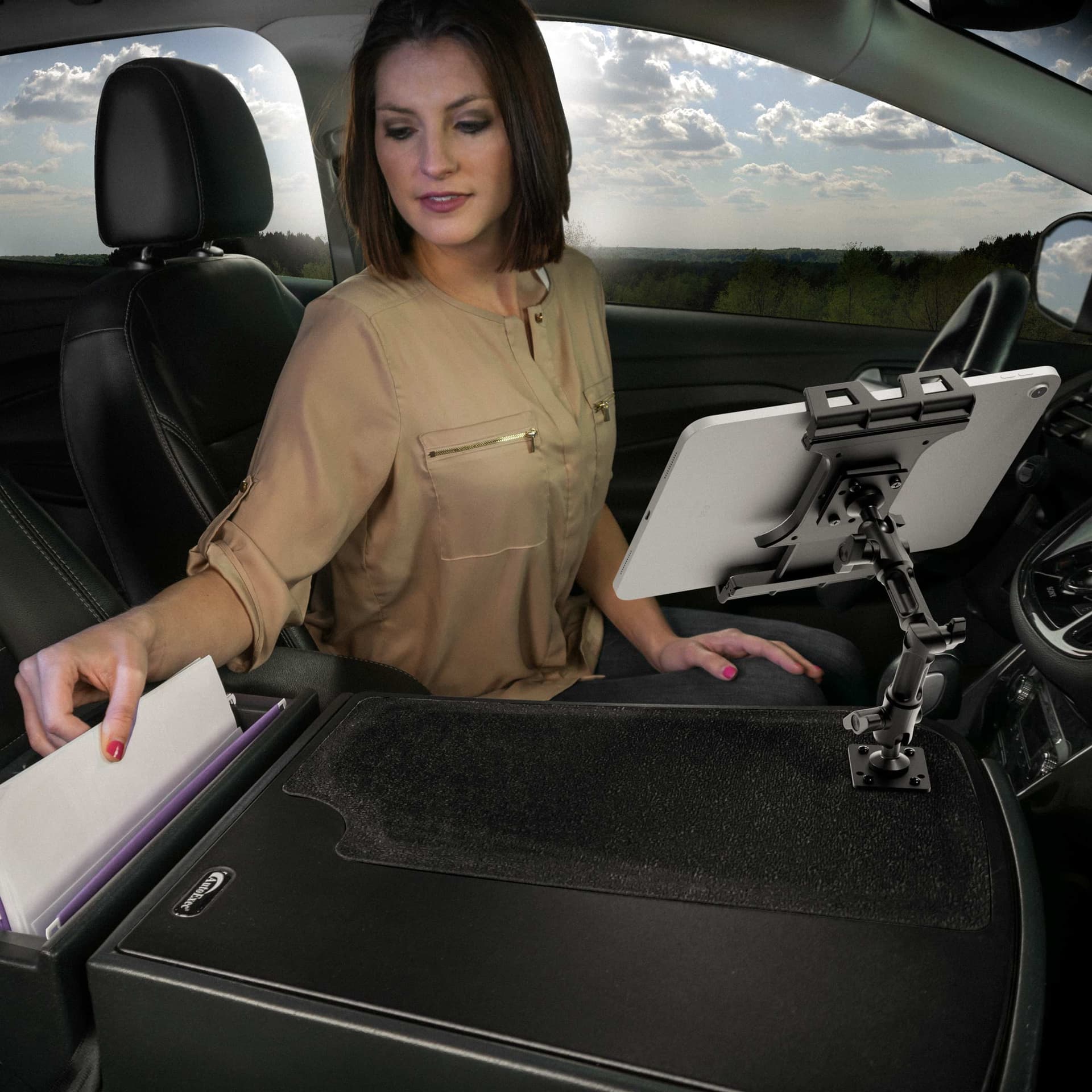 Arkon AutoExec GripMaster Efficiency Car Desk with Slim-Grip® Ultra Pro Multi-Angle Mount - Image 13