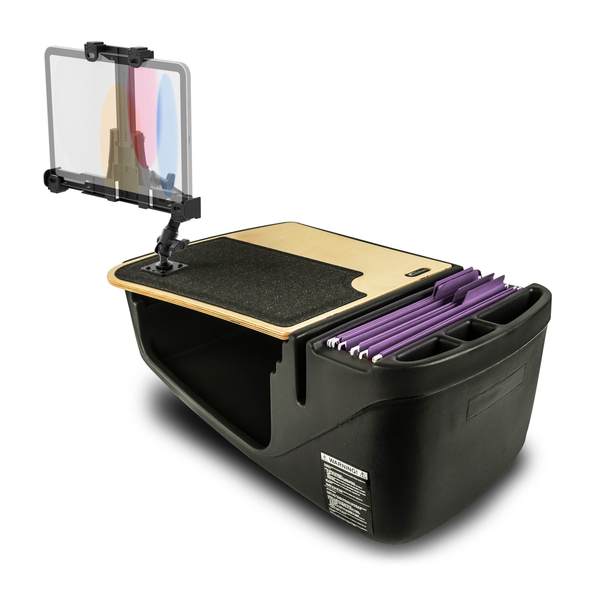 AutoExec GripMaster Efficiency Car Desk LockVise® Locking Tablet Holder and Multi-Angle Mount - Mahogany
