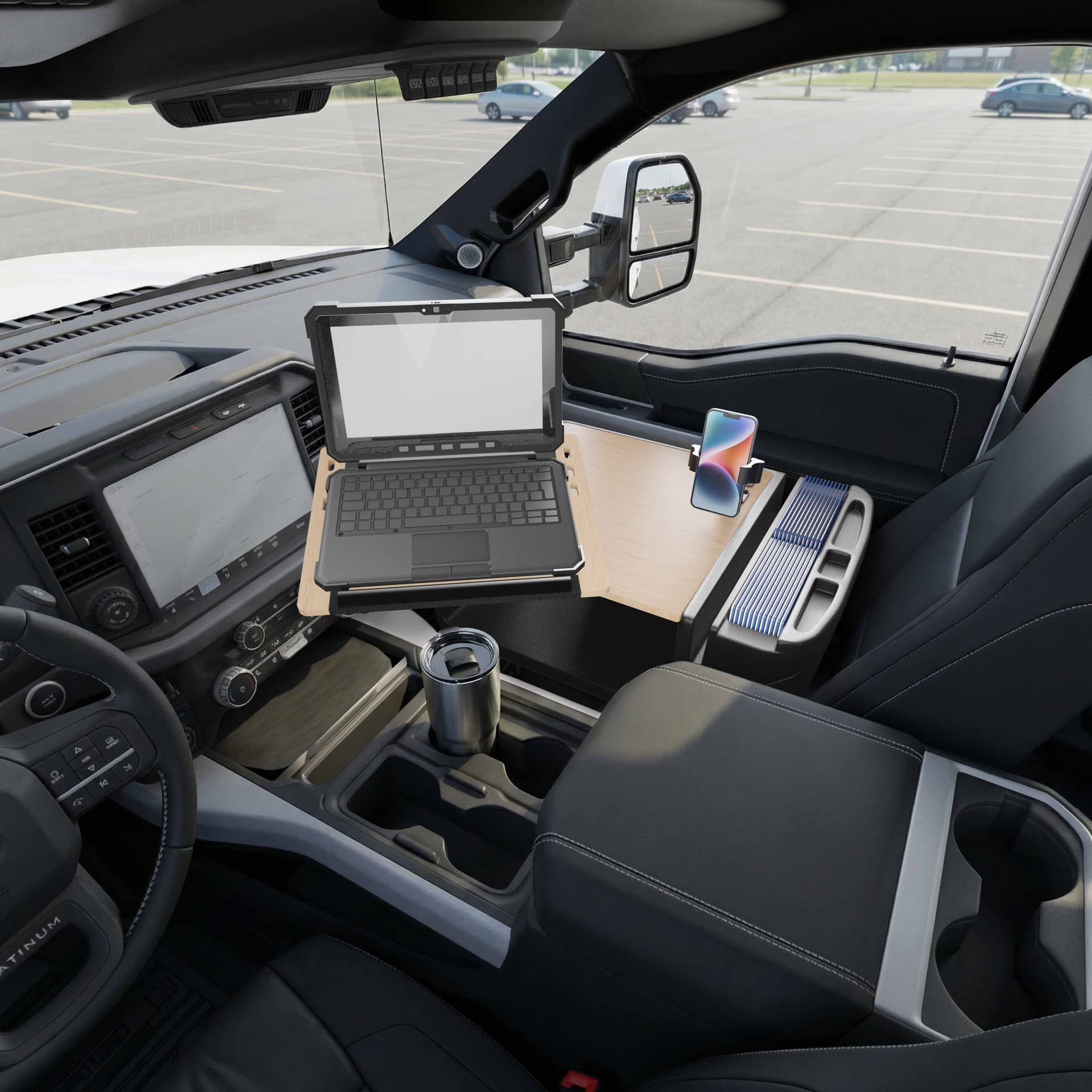 Arkon AutoExec Reach Front Seat Car Desk with RoadVise® Ultra Pro Drill-Base Mount - Image 5