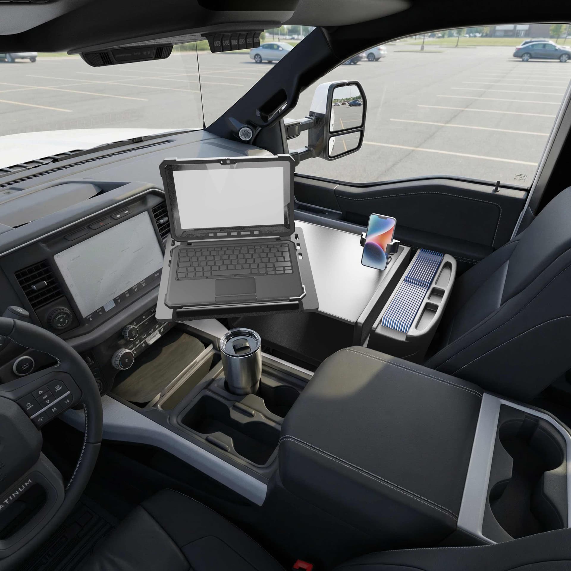Arkon AutoExec Reach Front Seat Car Desk with RoadVise® Ultra Pro Drill-Base Mount - Image 11