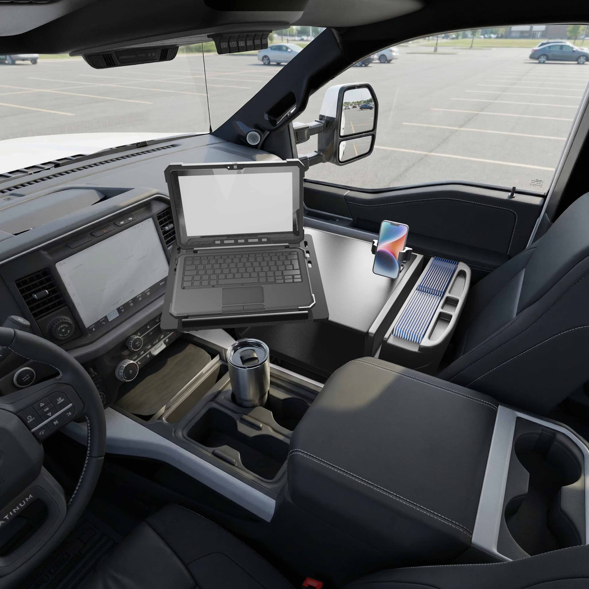 Arkon AutoExec Reach Front Seat Car Desk with RoadVise® Ultra Pro Drill-Base Mount - Image 17