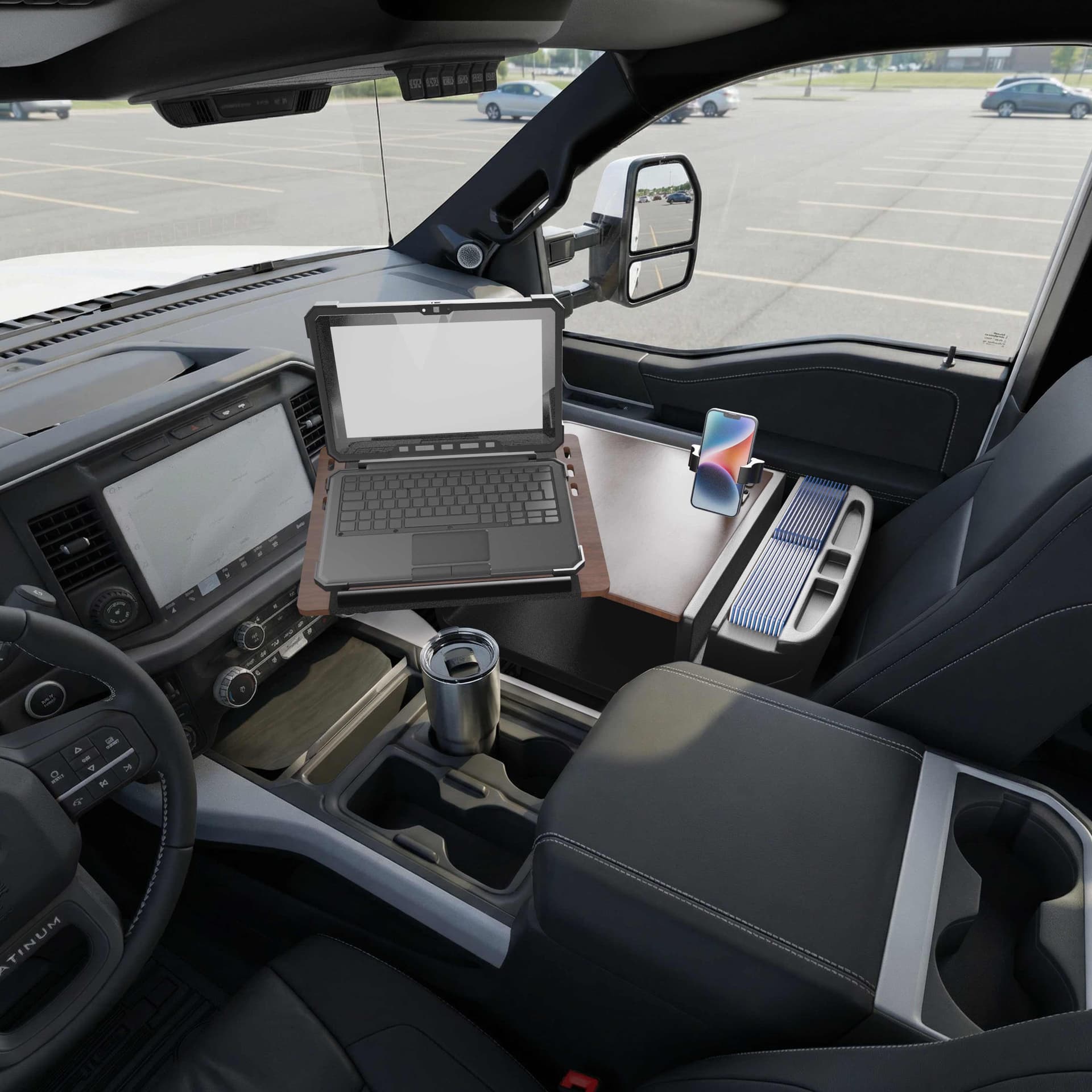 Arkon AutoExec Reach Front Seat Car Desk with RoadVise® Ultra Pro Drill-Base Mount - Image 23