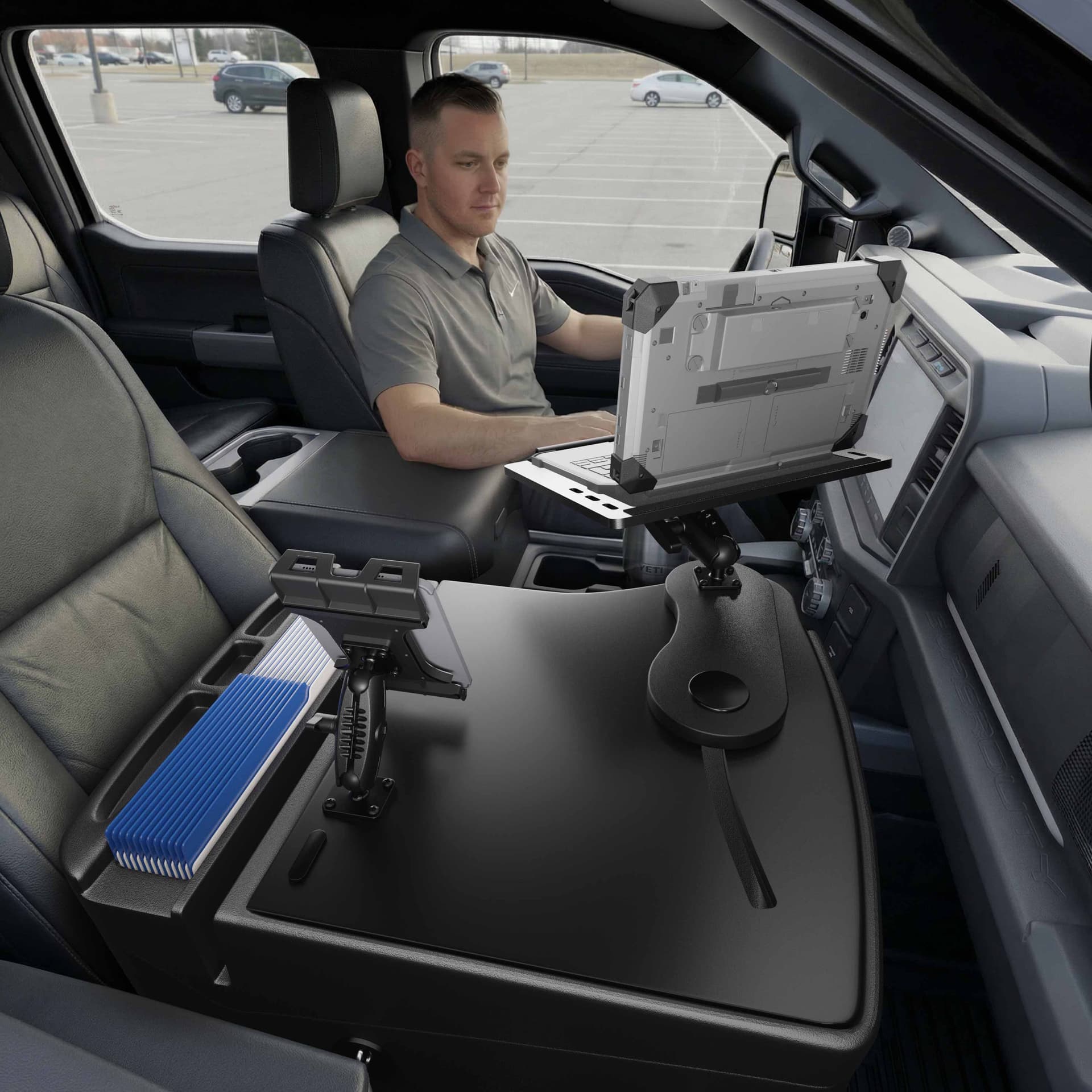 Arkon AutoExec Reach Front Seat Car Desk with Slim-Grip® Ultra Pro Drill-Base Mount - Image 18