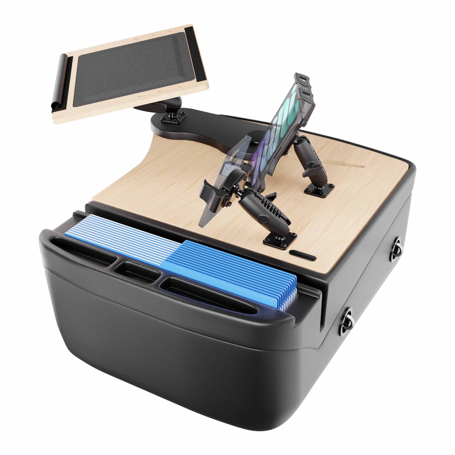 Arkon AutoExec Reach Front Seat Car Desk with Slim-Grip® Ultra Pro and RoadVise® Ultra Pro Drill-Base Mount - Image 3