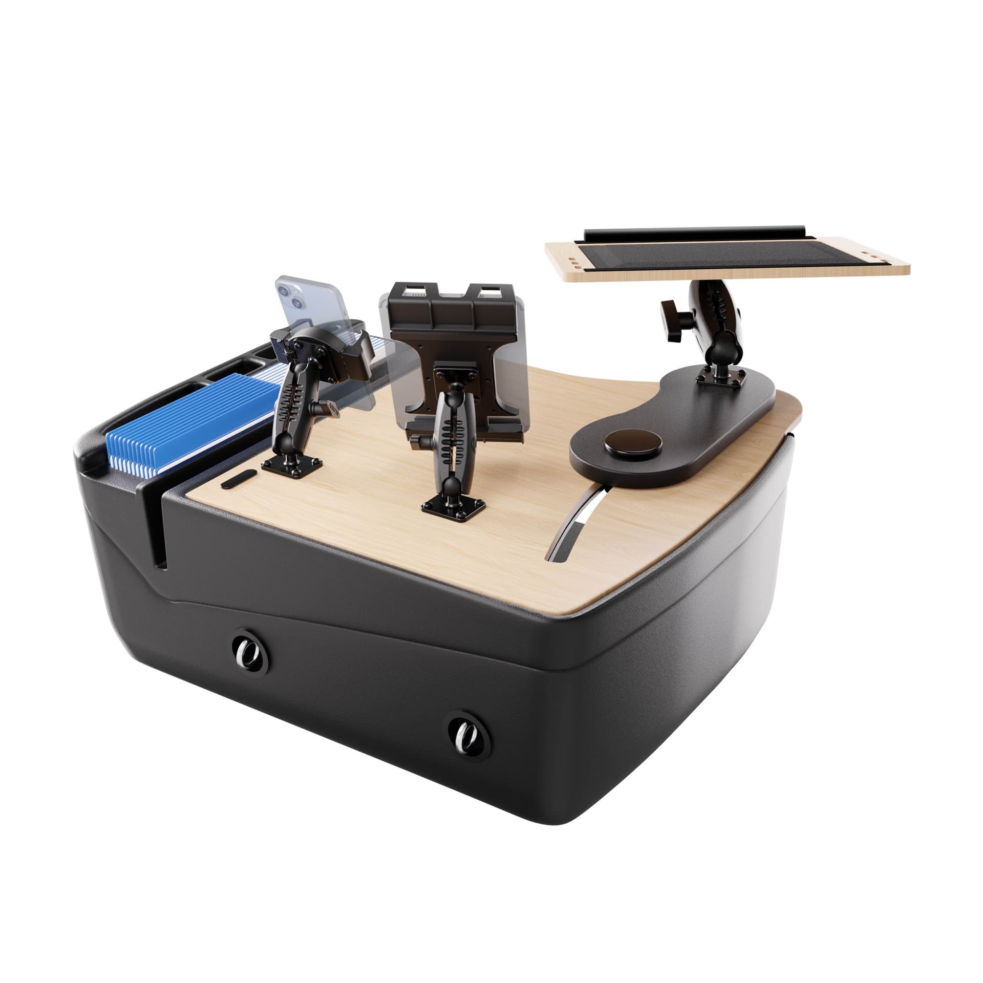 Arkon AutoExec Reach Front Seat Car Desk with Slim-Grip® Ultra Pro and RoadVise® Ultra Pro Drill-Base Mount - Image 4