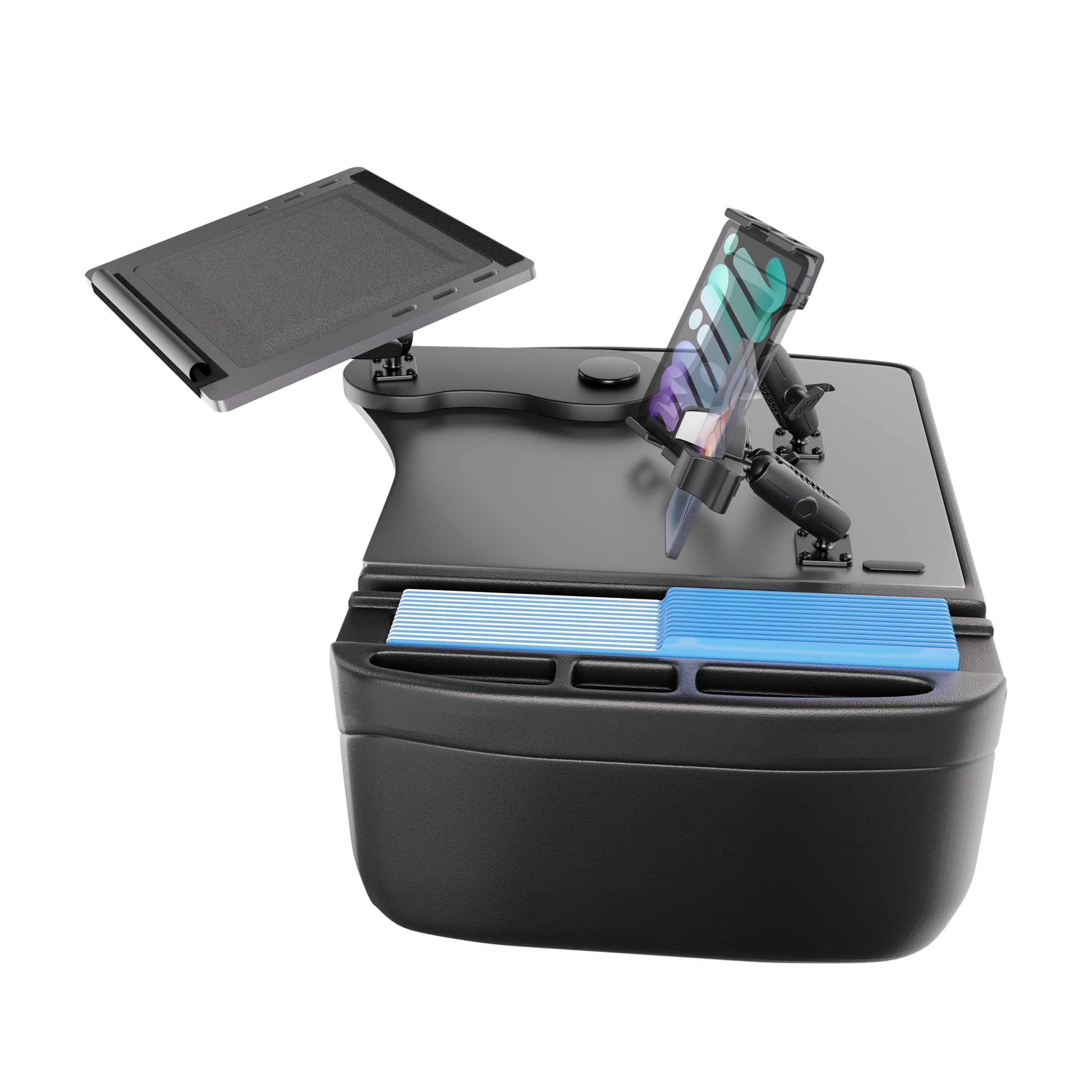 Arkon AutoExec Reach Front Seat Car Desk with Slim-Grip® Ultra Pro and RoadVise® Ultra Pro Drill-Base Mount - Image 8