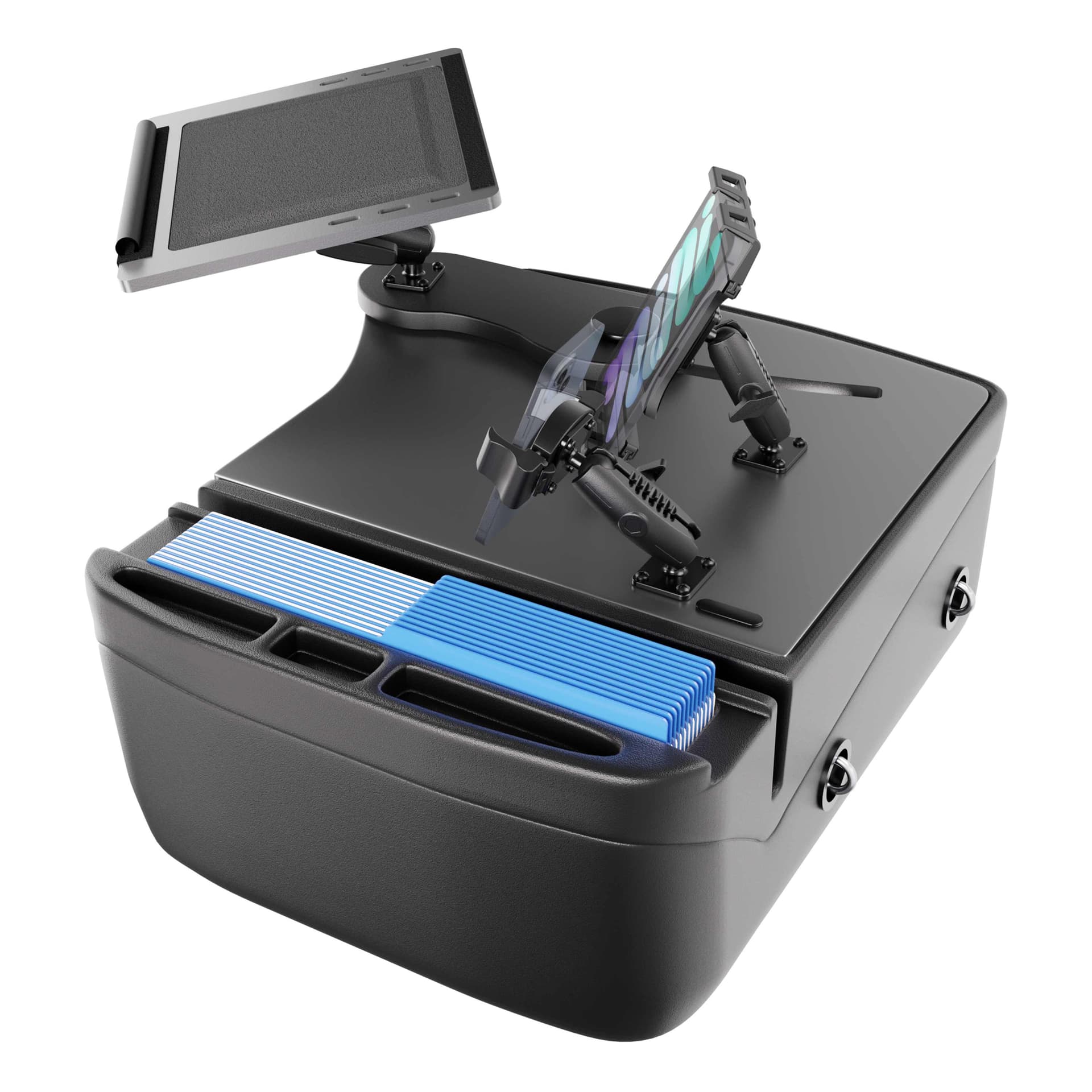 Arkon AutoExec Reach Front Seat Car Desk with Slim-Grip® Ultra Pro and RoadVise® Ultra Pro Drill-Base Mount - Image 9