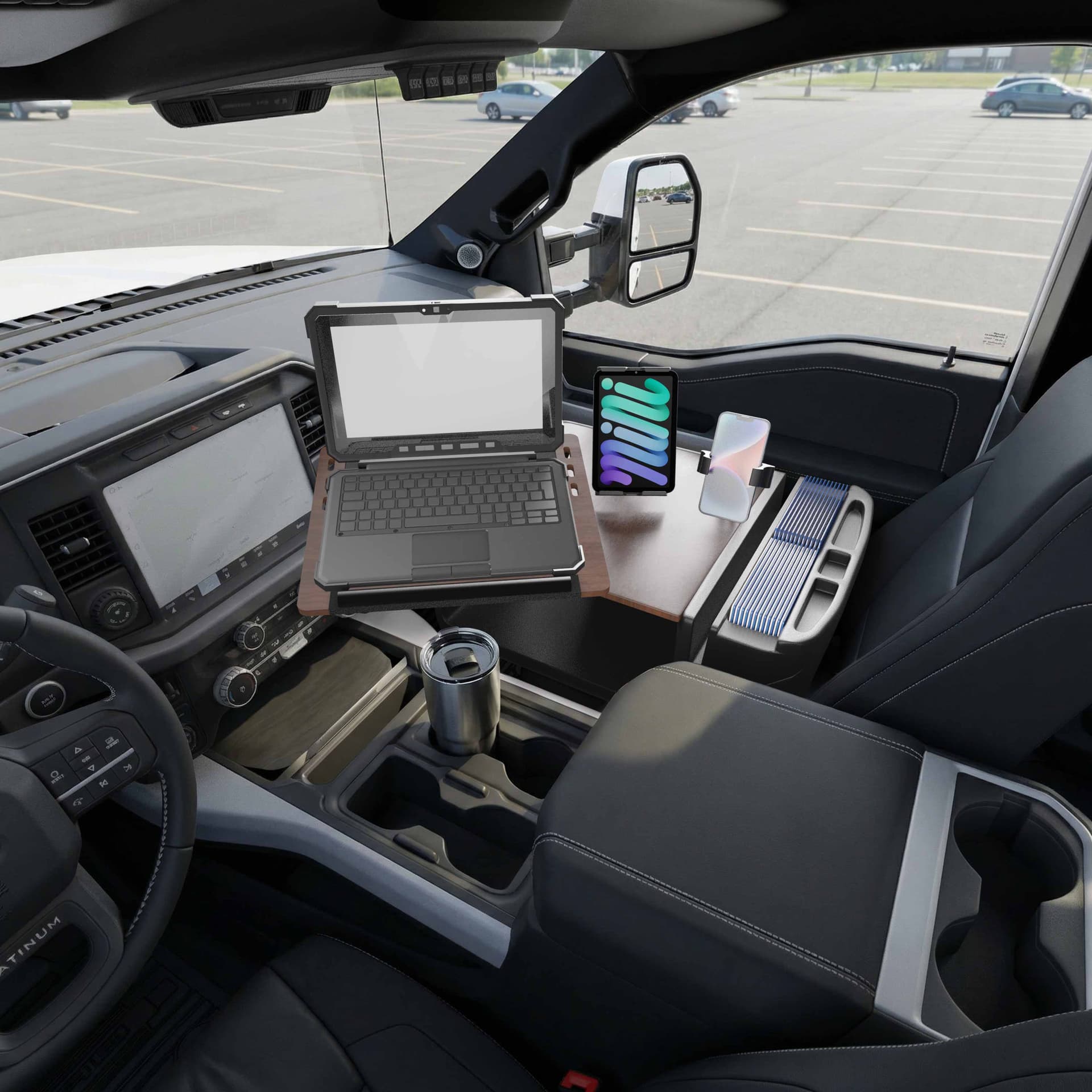 Arkon AutoExec Reach Front Seat Car Desk with Slim-Grip® Ultra Pro and RoadVise® Ultra Pro Drill-Base Mount - Image 23