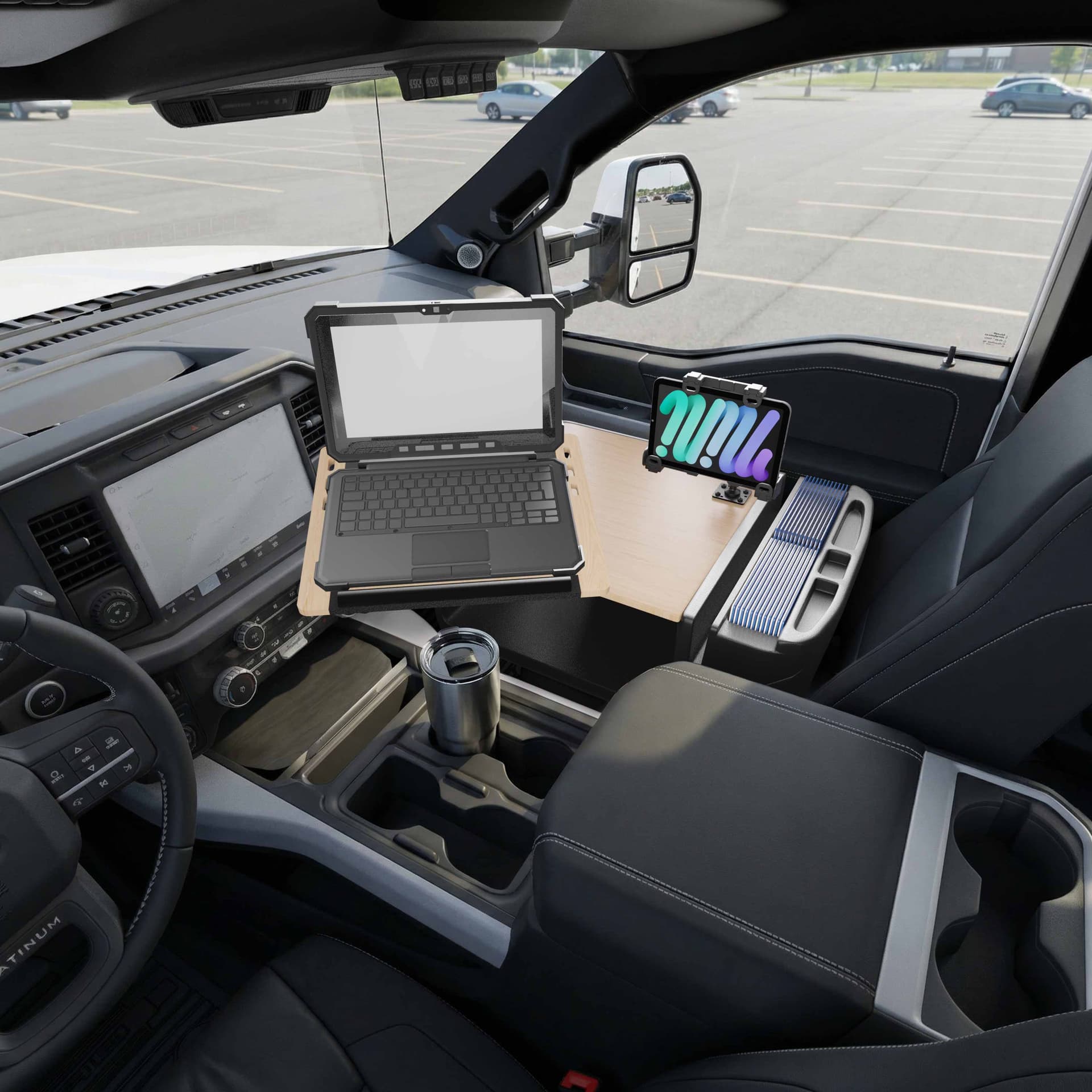 Arkon AutoExec Reach Front Seat Car Desk with LockVise™ Locking Tablet Multi-Angle Mount - Image 5