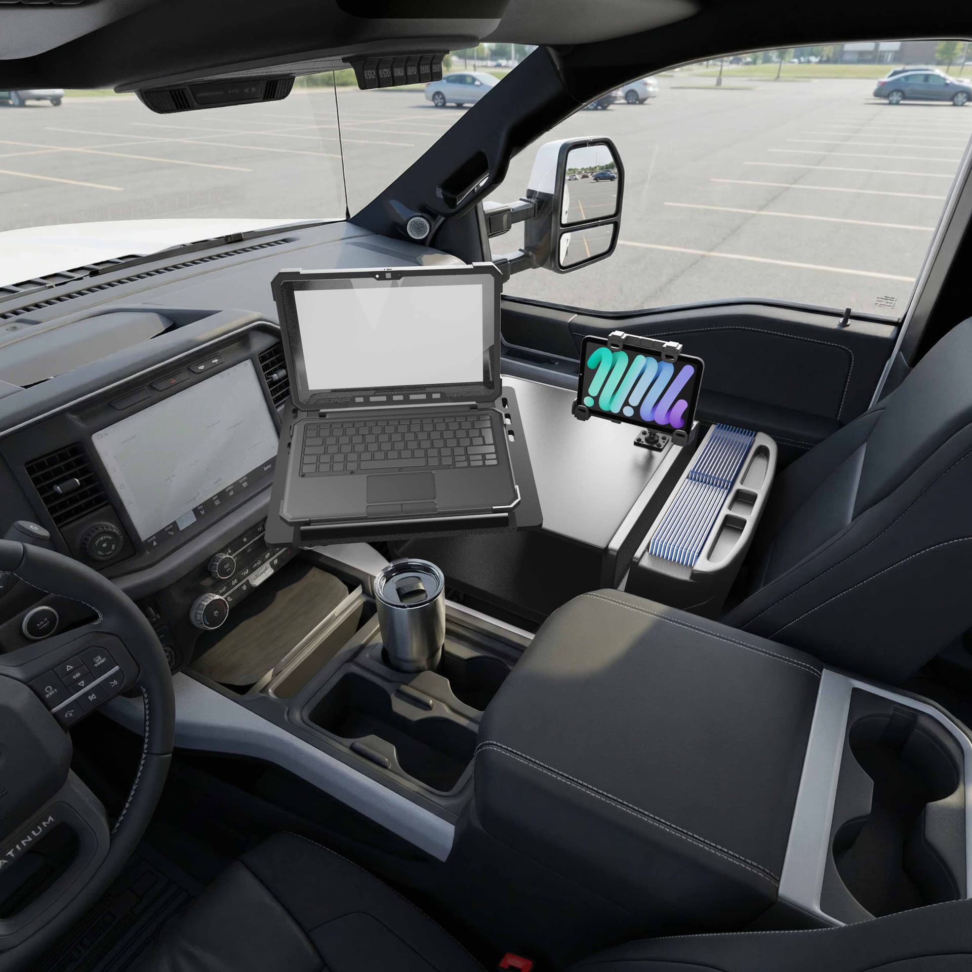 Arkon AutoExec Reach Front Seat Car Desk with LockVise™ Locking Tablet Multi-Angle Mount - Image 17