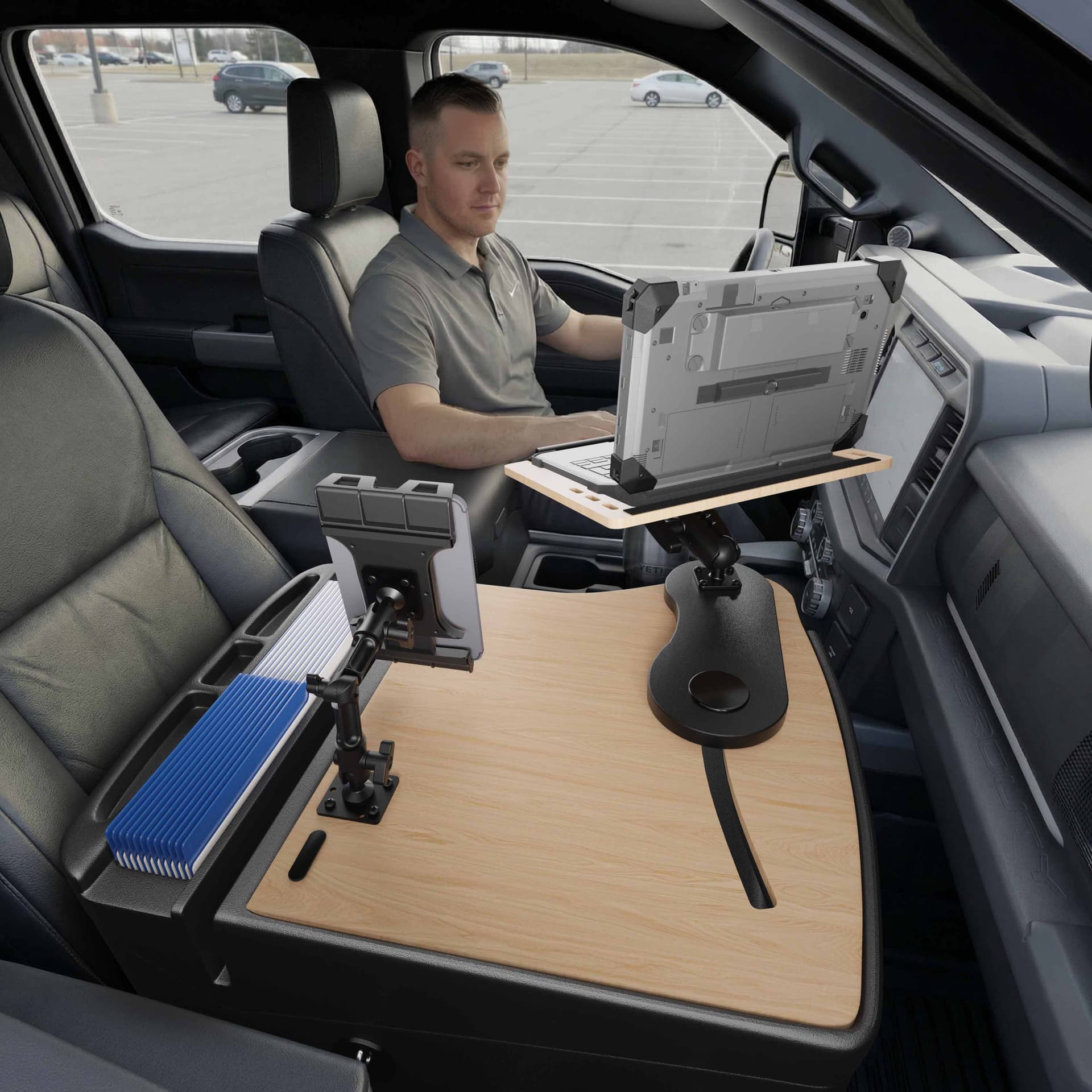 Arkon AutoExec Reach Front Seat Car Desk with Slim-Grip® Ultra Pro Multi-Angle Mount - Image 5