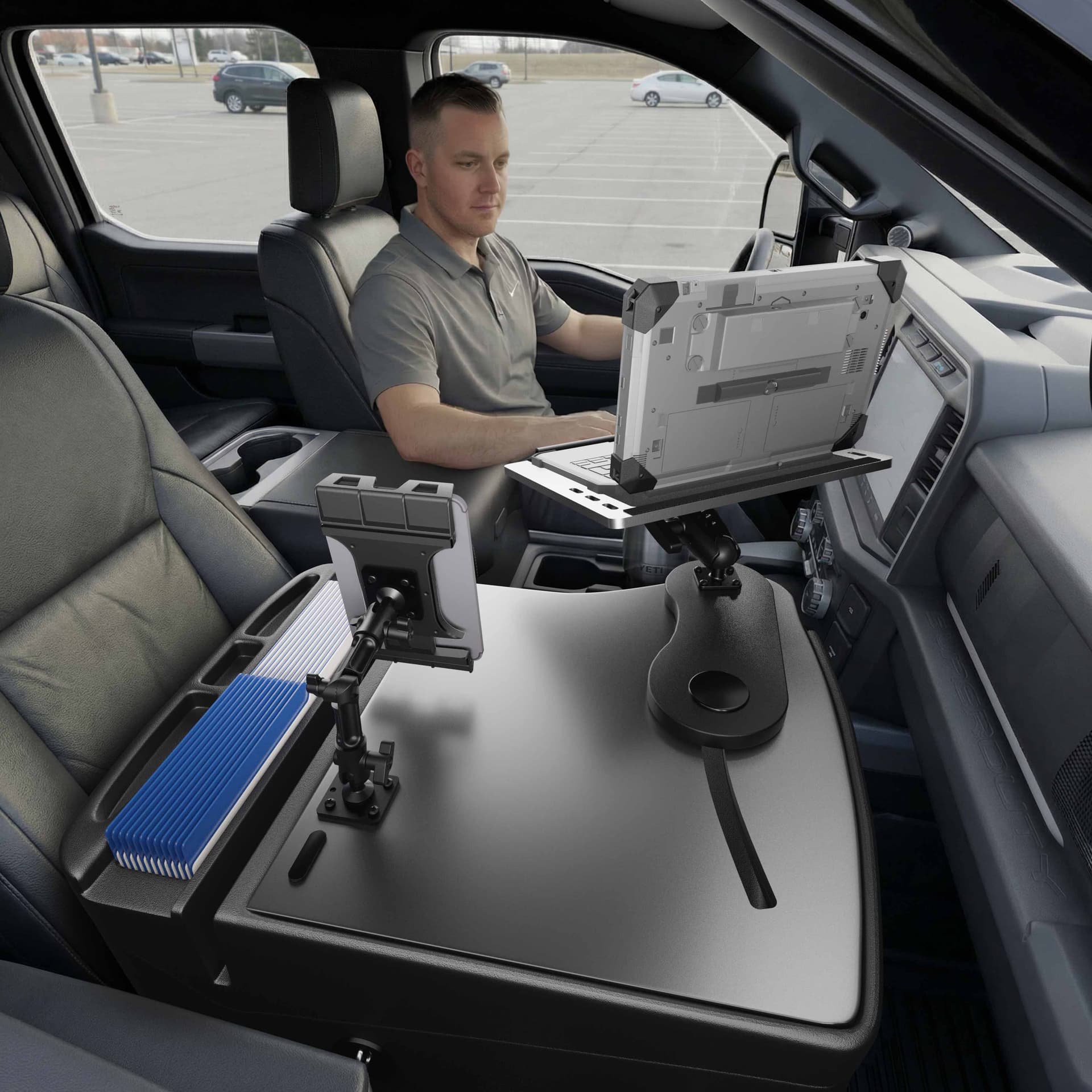 Arkon AutoExec Reach Front Seat Car Desk with Slim-Grip® Ultra Pro Multi-Angle Mount - Image 10