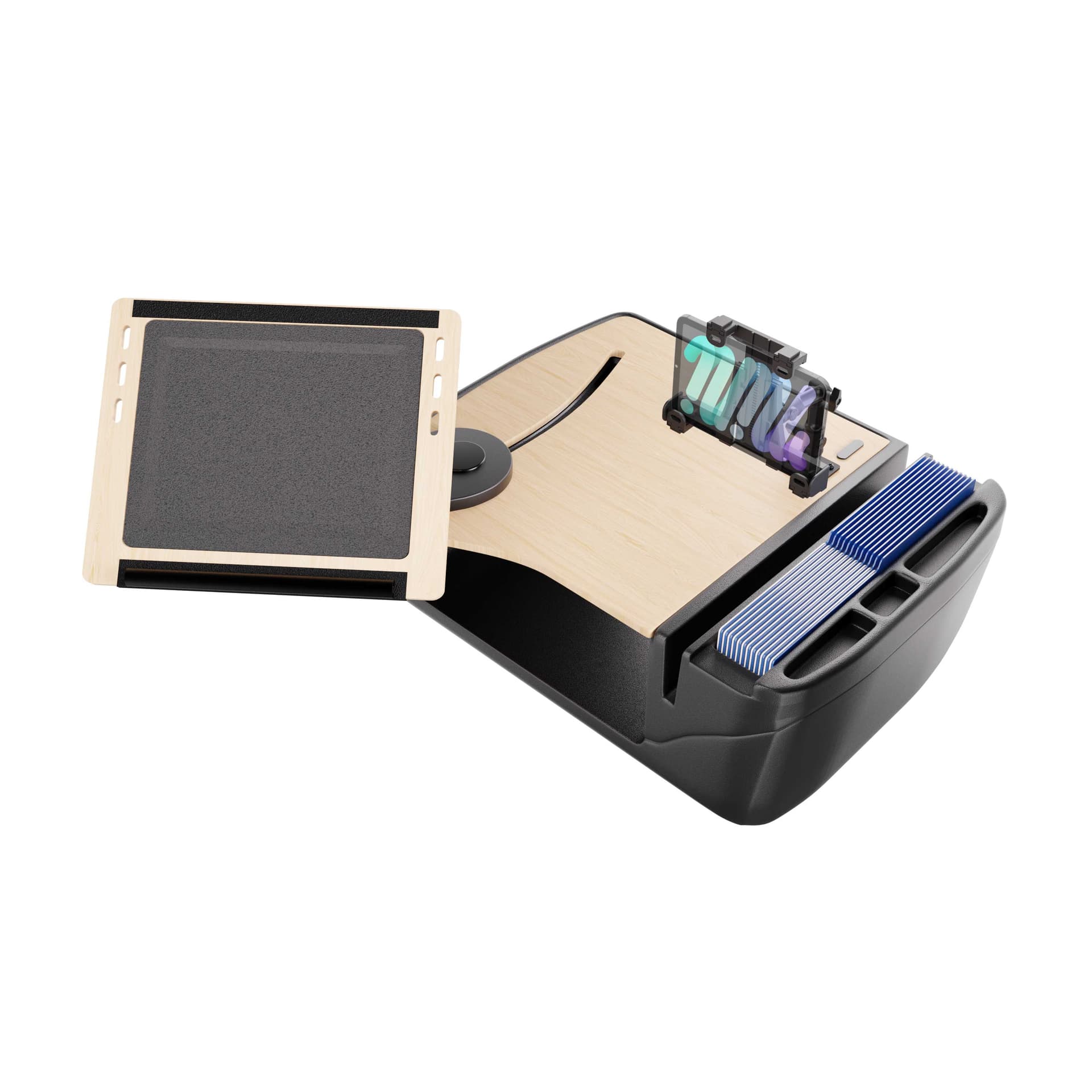 AutoExec Reach Front Seat Car Desk with LockVise™ Locking Tablet Multi-Angle Mount - Black