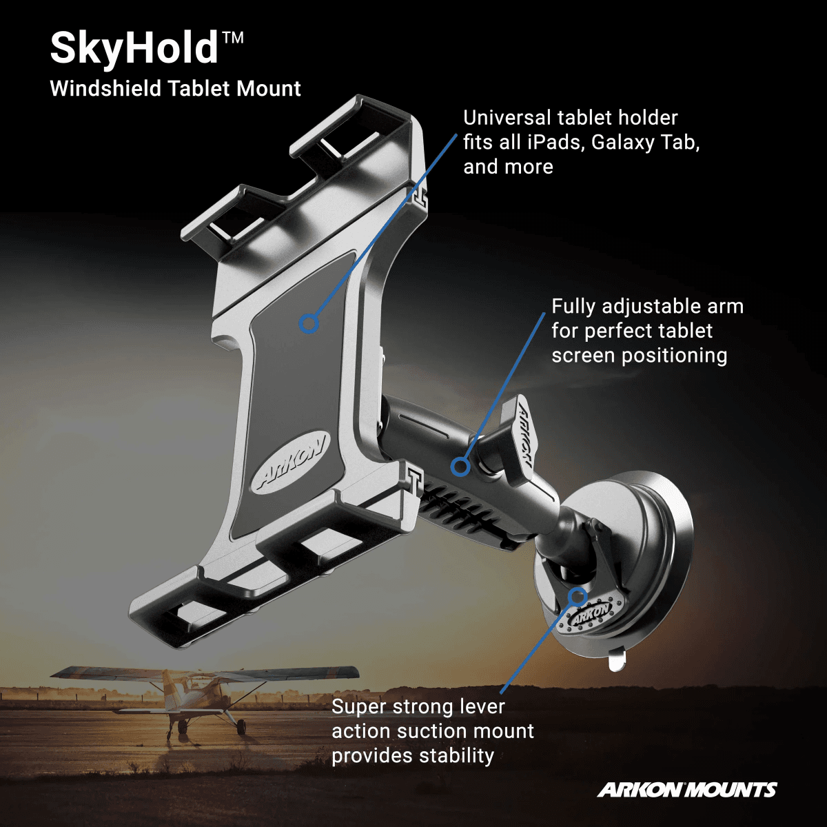 SkyHold Windshield Suction Tablet Mount