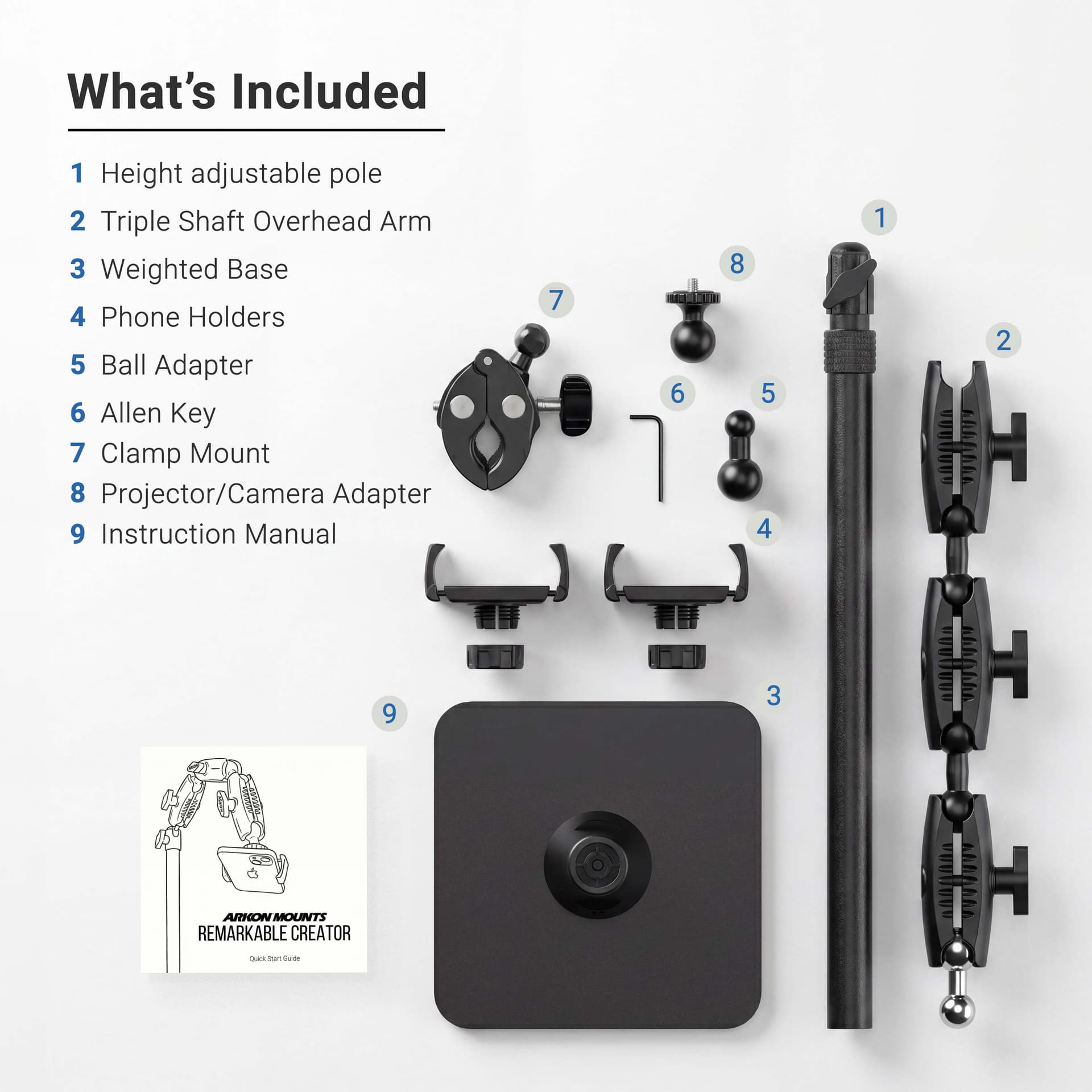 Arkon Remarkable Creator™ Cookie Decorators Mount for Phones and Pico Projectors with PINK Pole