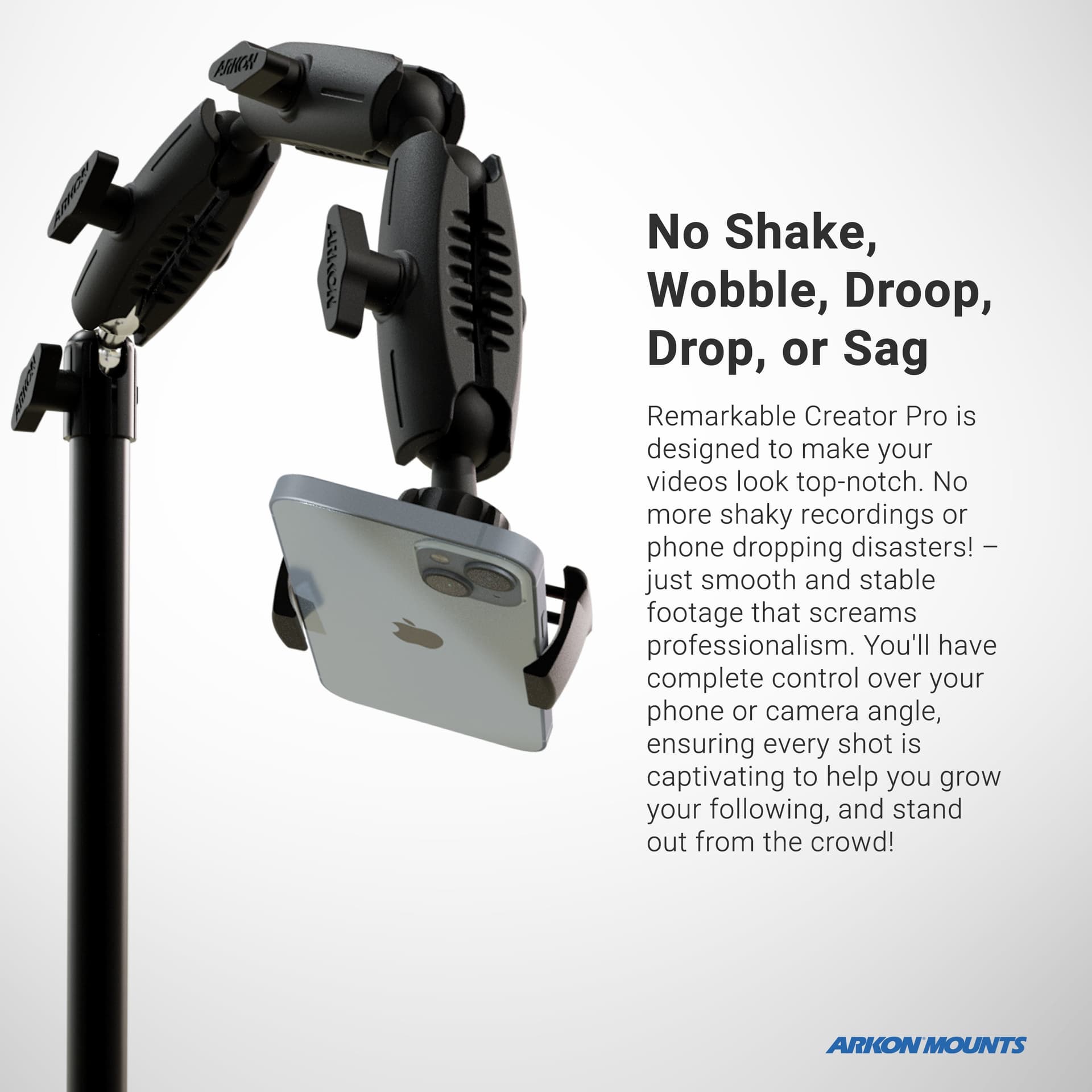 Arkon Remarkable Creator™ Cookie Decorators Mount for Phones and Pico Projectors with TEAL Pole