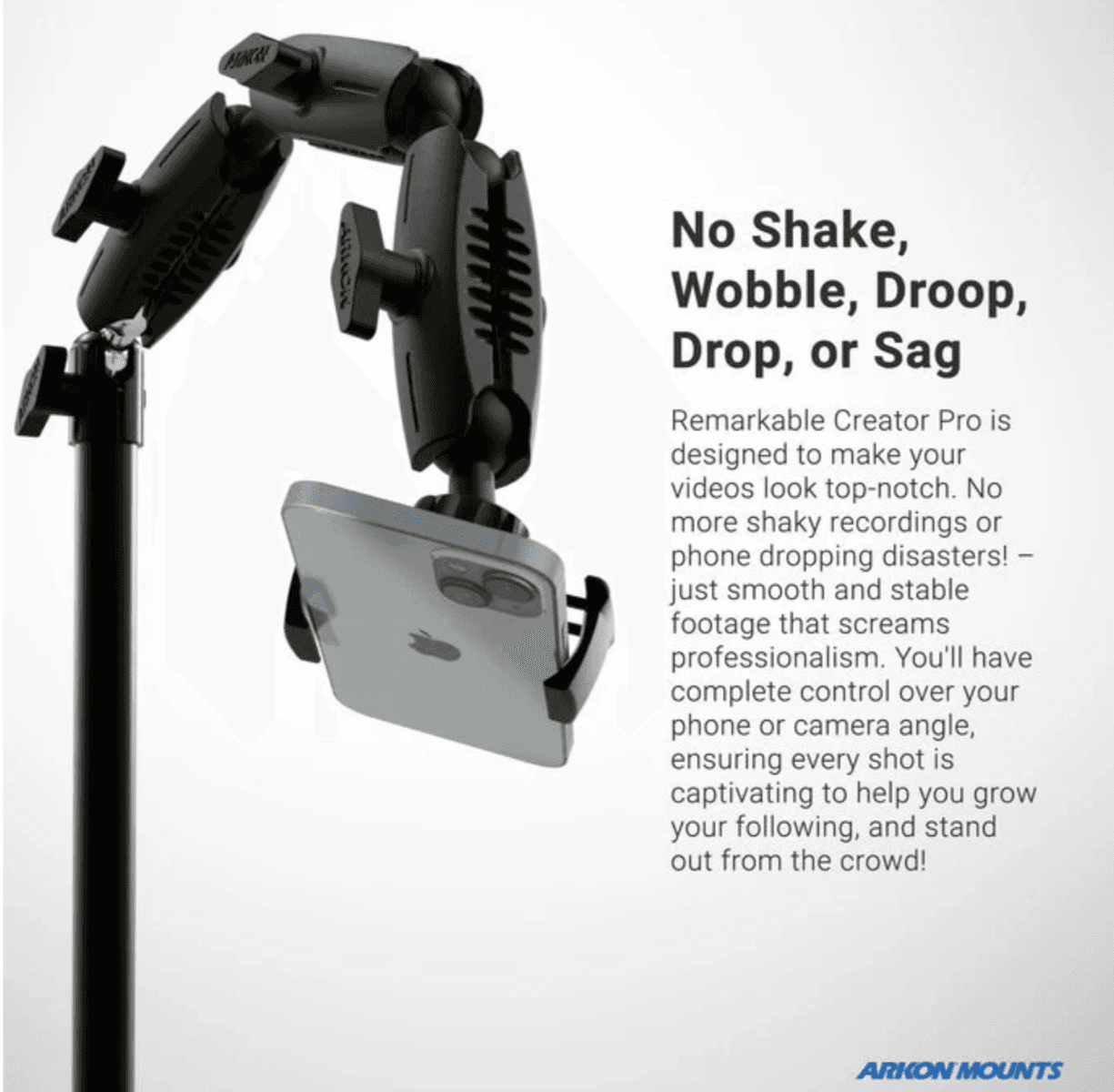 Arkon Remarkable Creator™ Cookie Decorators Mount for Phones and Pico Projectors with TEAL Pole