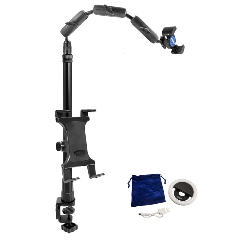 Arkon Remarkable Creators Clamp Phone or Camera Stand with Ring Light for Nail Art and Crafting Videos
