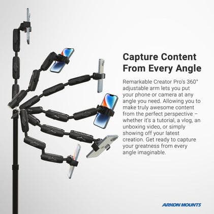 Arkon Remarkable Creator™ Pro+Plus Clamp Mount with Pink Extension Pole