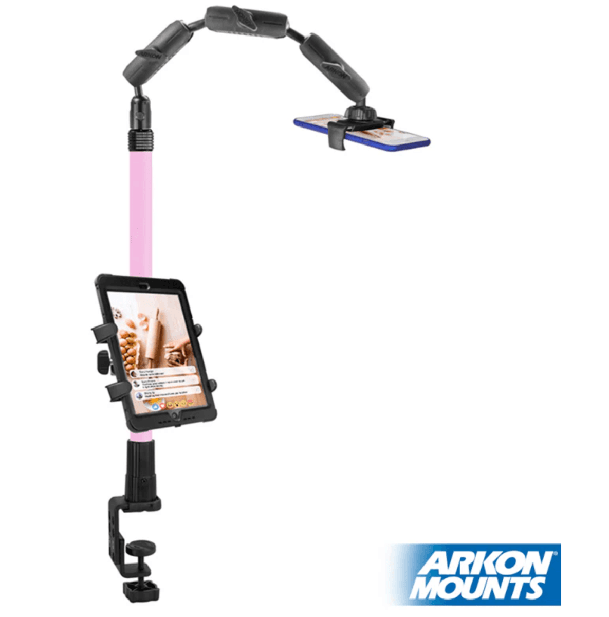 Arkon Remarkable Creator™ Pro+Plus Clamp Mount with Pink Extension Pole