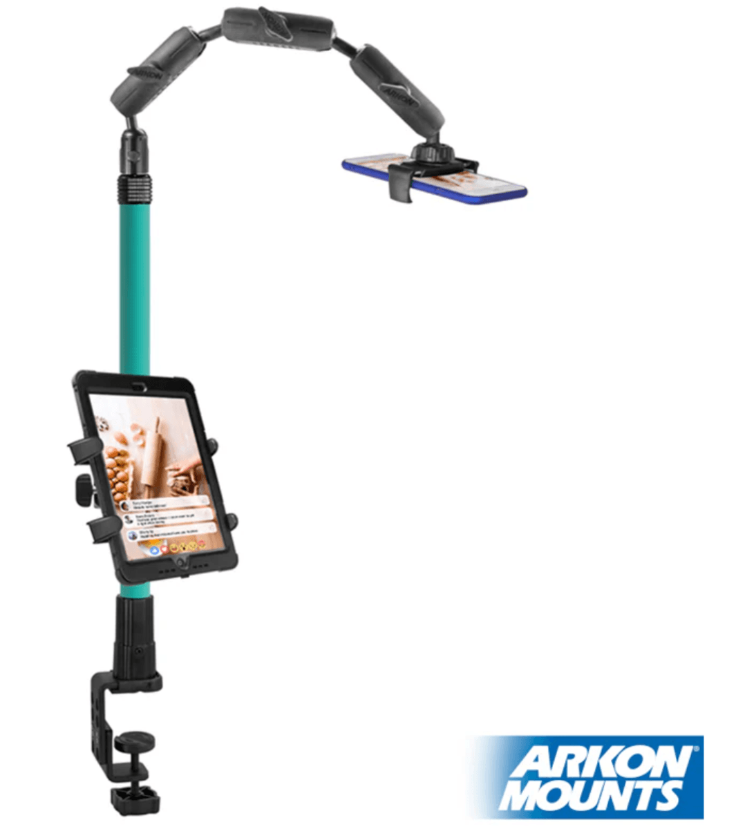 Arkon Remarkable Creator™ Pro+Plus Clamp Mount with Teal Extension Pole