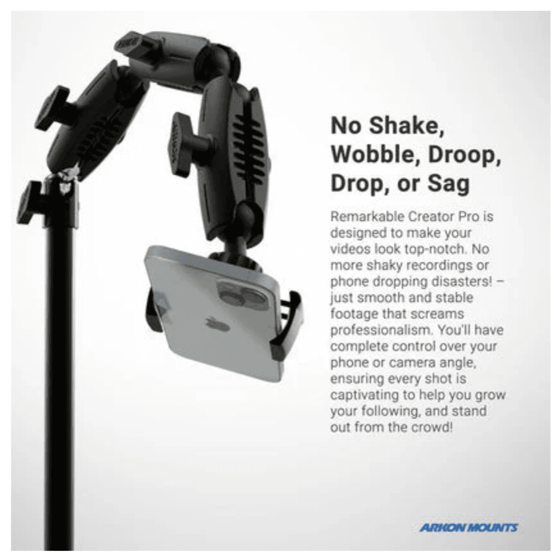 Arkon Remarkable Creator™ Pro+Plus Clamp Mount with Teal Extension Pole