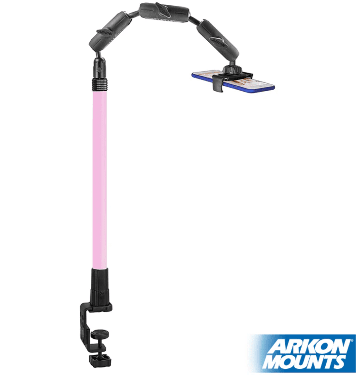 Arkon Remarkable Creator™ Pro Stand with Clamp Base for Phone or Camera - Pink