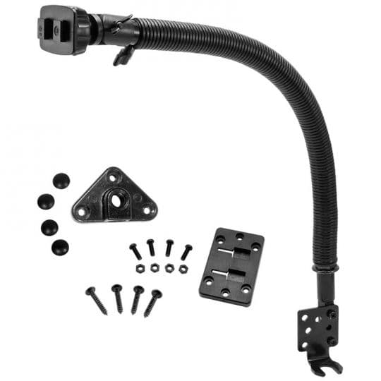 Arkon Pedestal 15in Flexible Steel Gooseneck Floor Mount with Dual T SBH Head on 17mm Pattern