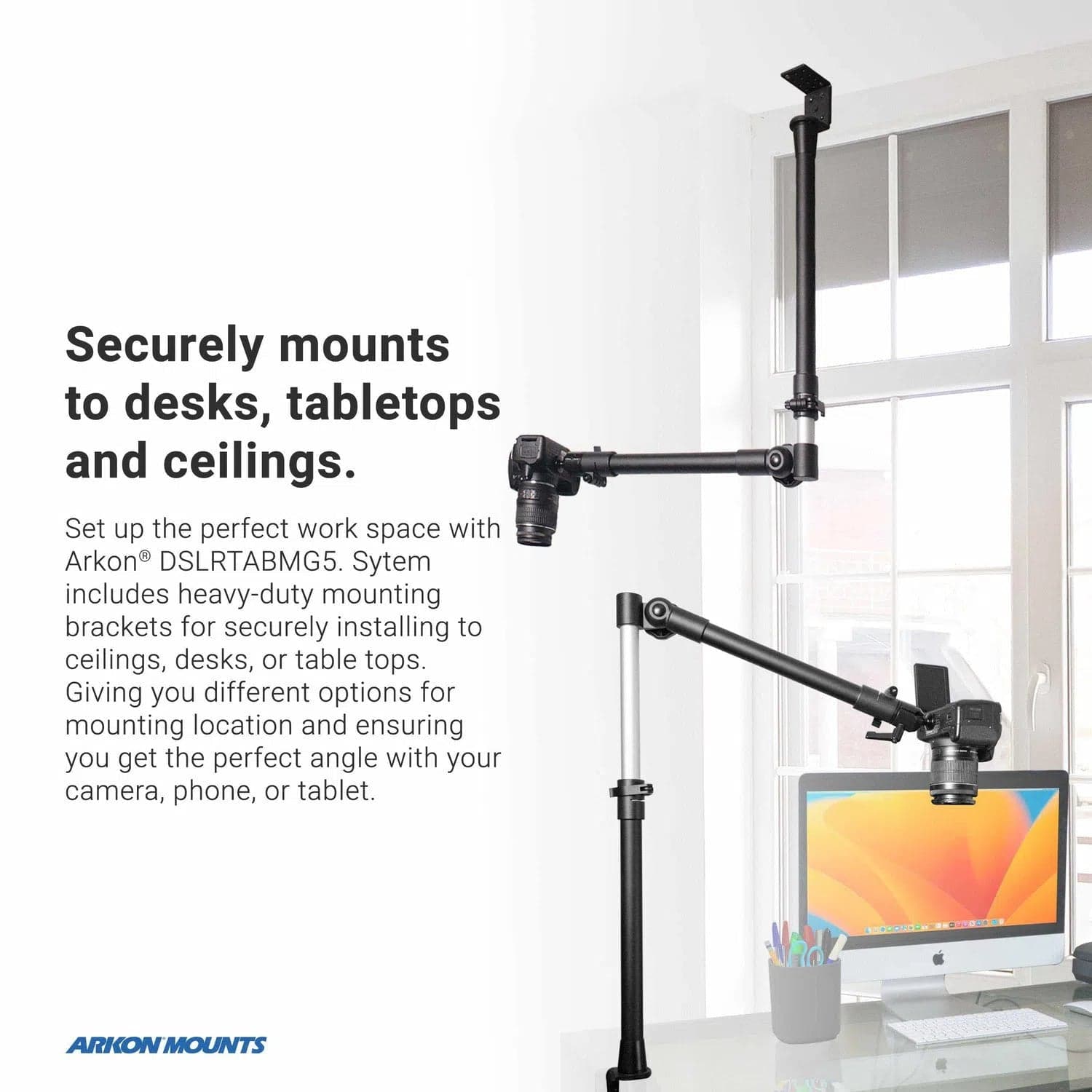 Arkon Clamp Stand for DSLR Camera, Tablet, or Phone
