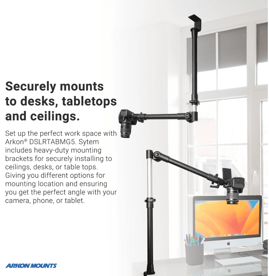 Arkon Clamp Stand for DSLR Camera, Tablet, or Phone