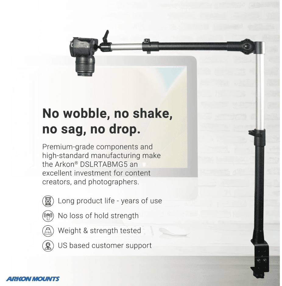 Arkon Clamp Stand for DSLR Camera, Tablet, or Phone