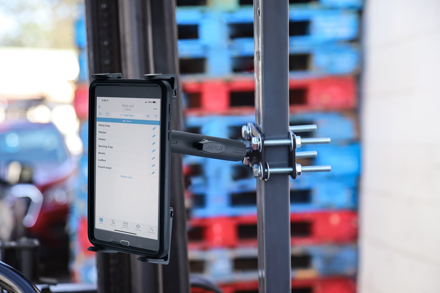Arkon 7.25 inch Metal Robust Forklift Front Guard Slim-Grip® Tablet Mount