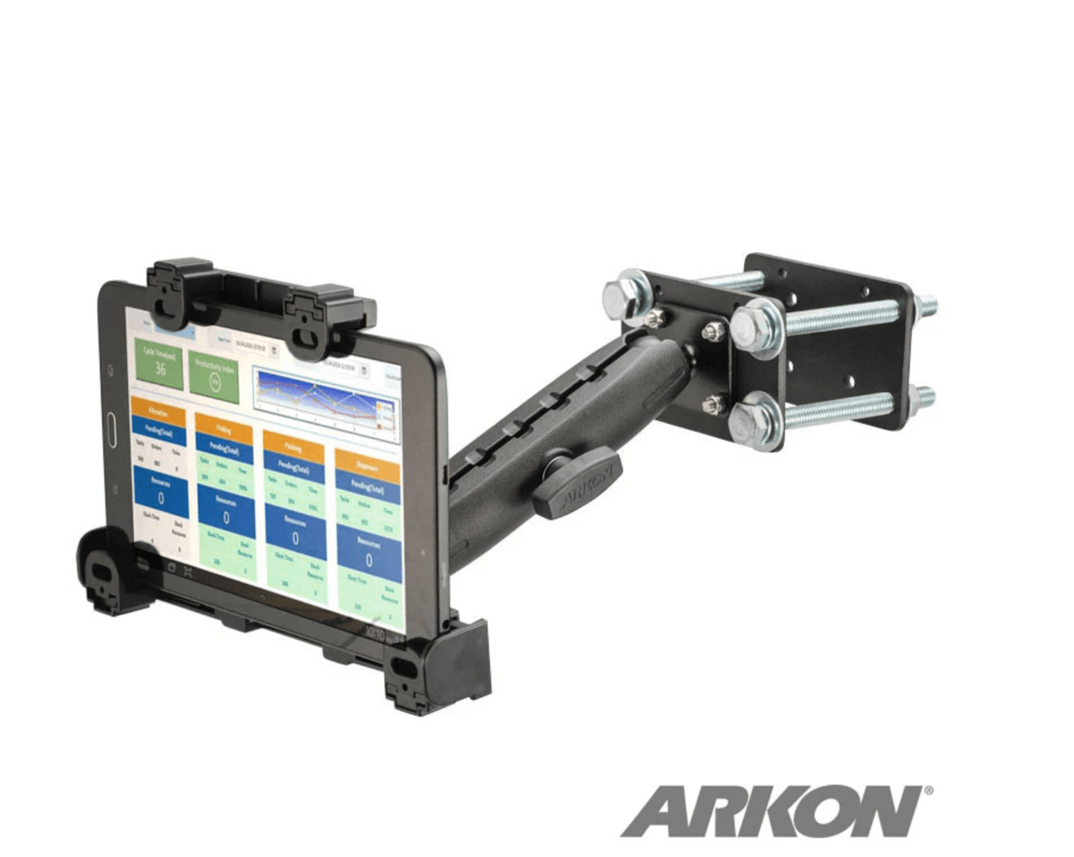 Arkon 7.25 inch Metal Robust Locking Forklift Front Guard Tablet Mount